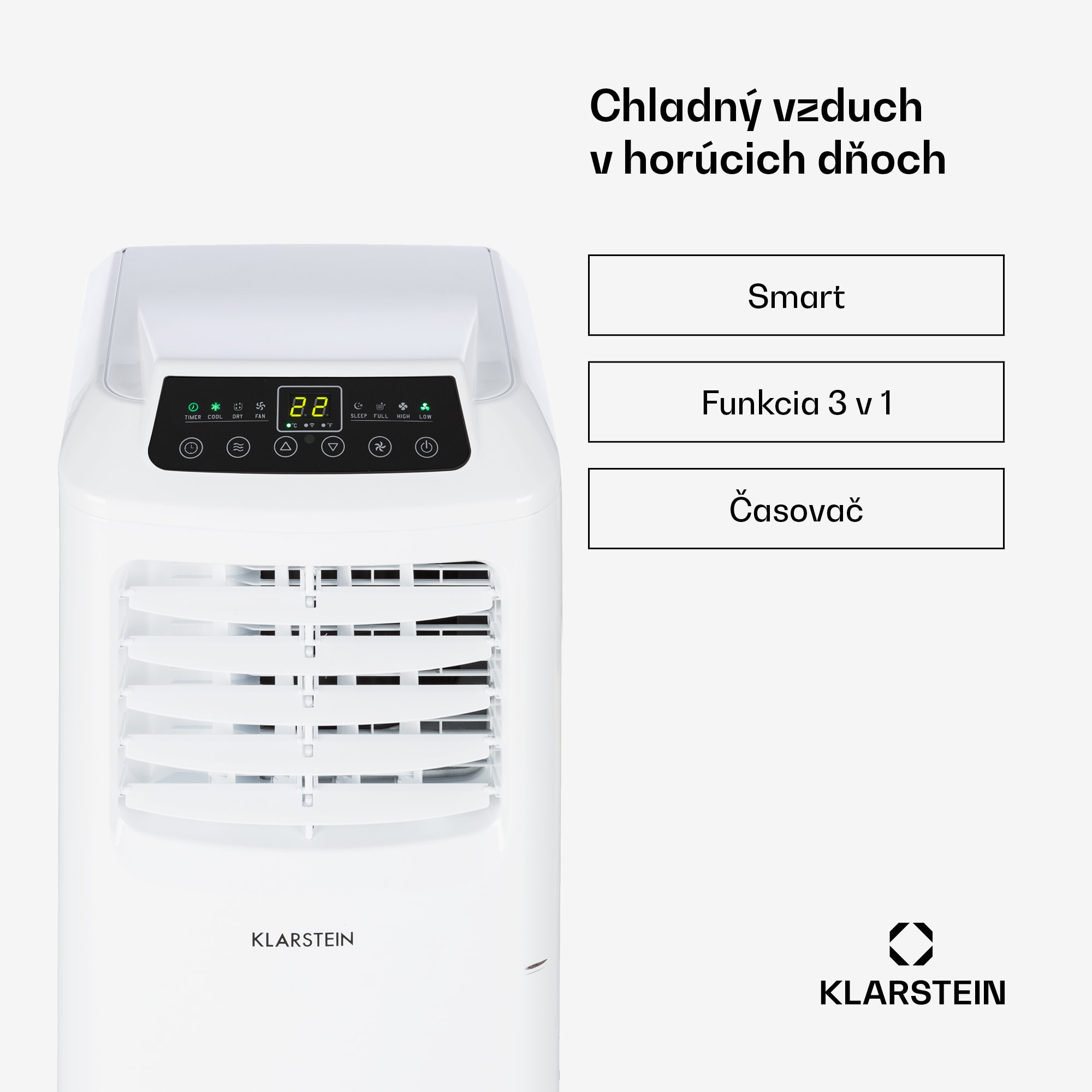 Klarstein Pure Blizzard Smart 9k, mobilná klimatizácia, 9 000 BTU/2,6 kW, A, diaľkový ovládač – Obrázok 2