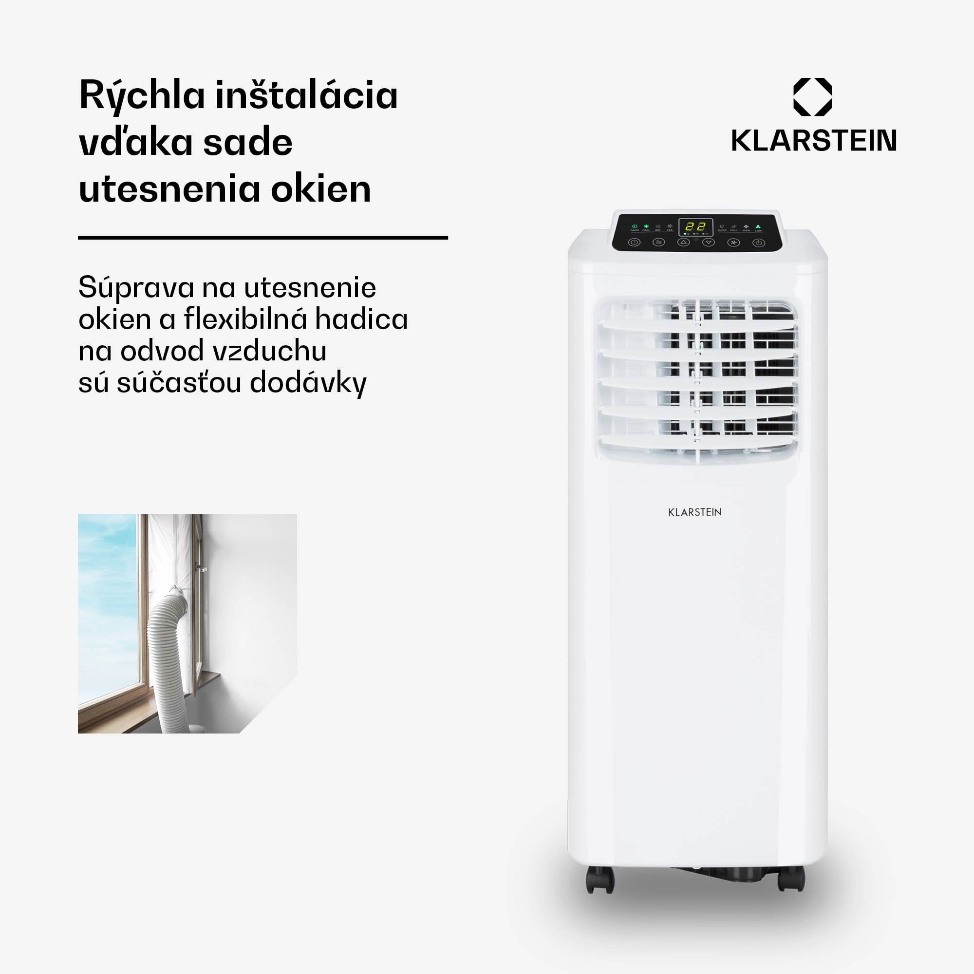 Klarstein Pure Blizzard Smart 9k, mobilná klimatizácia, 9 000 BTU/2,6 kW, A, diaľkový ovládač – Obrázok 5