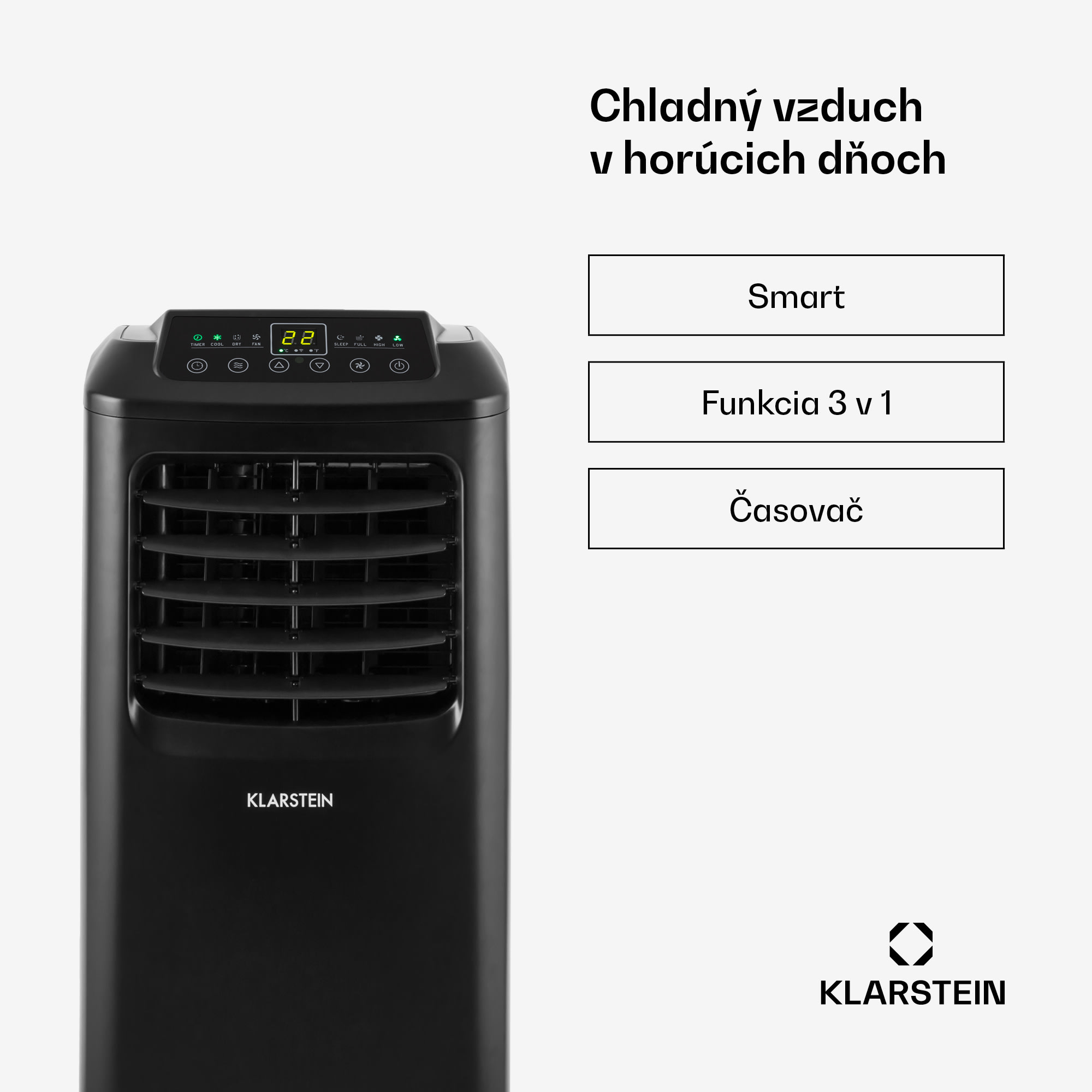 Klarstein Pure Blizzard Smart 9k, mobilná klimatizácia, 9 000 BTU/2,6 kW, A, diaľkový ovládač – Obrázok 2