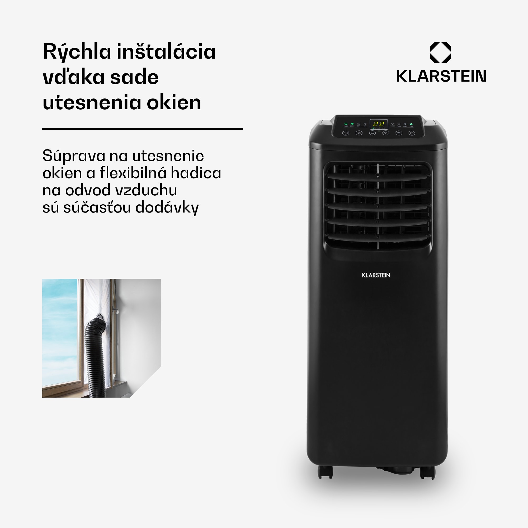 Klarstein Pure Blizzard Smart 9k, mobilná klimatizácia, 9 000 BTU/2,6 kW, A, diaľkový ovládač – Obrázok 5