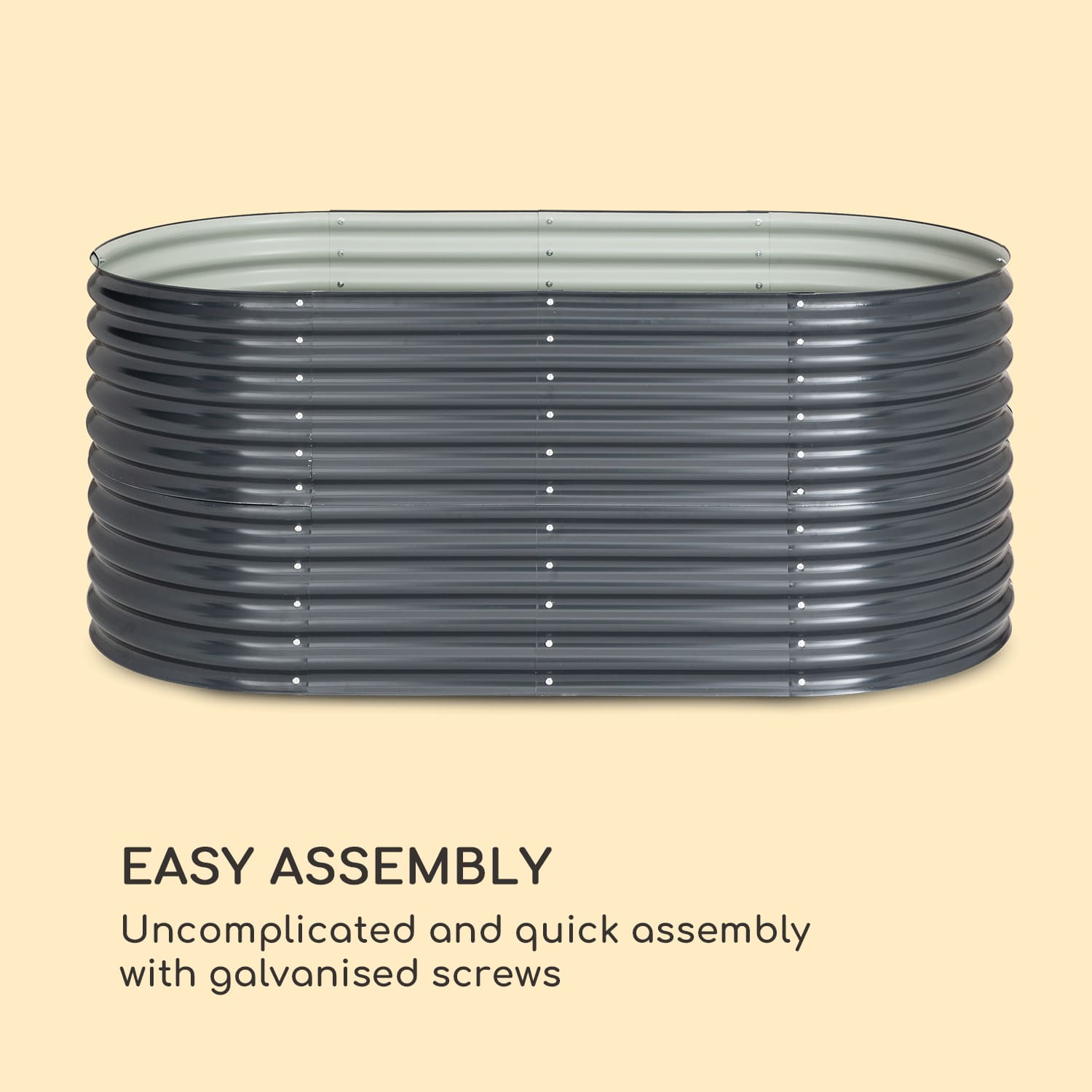 Blumfeldt High Grow, vyvýšený záhon, 200 x 80 x 100 cm, vlnovitý plech, jednoduchá montáž – Obrázok 5