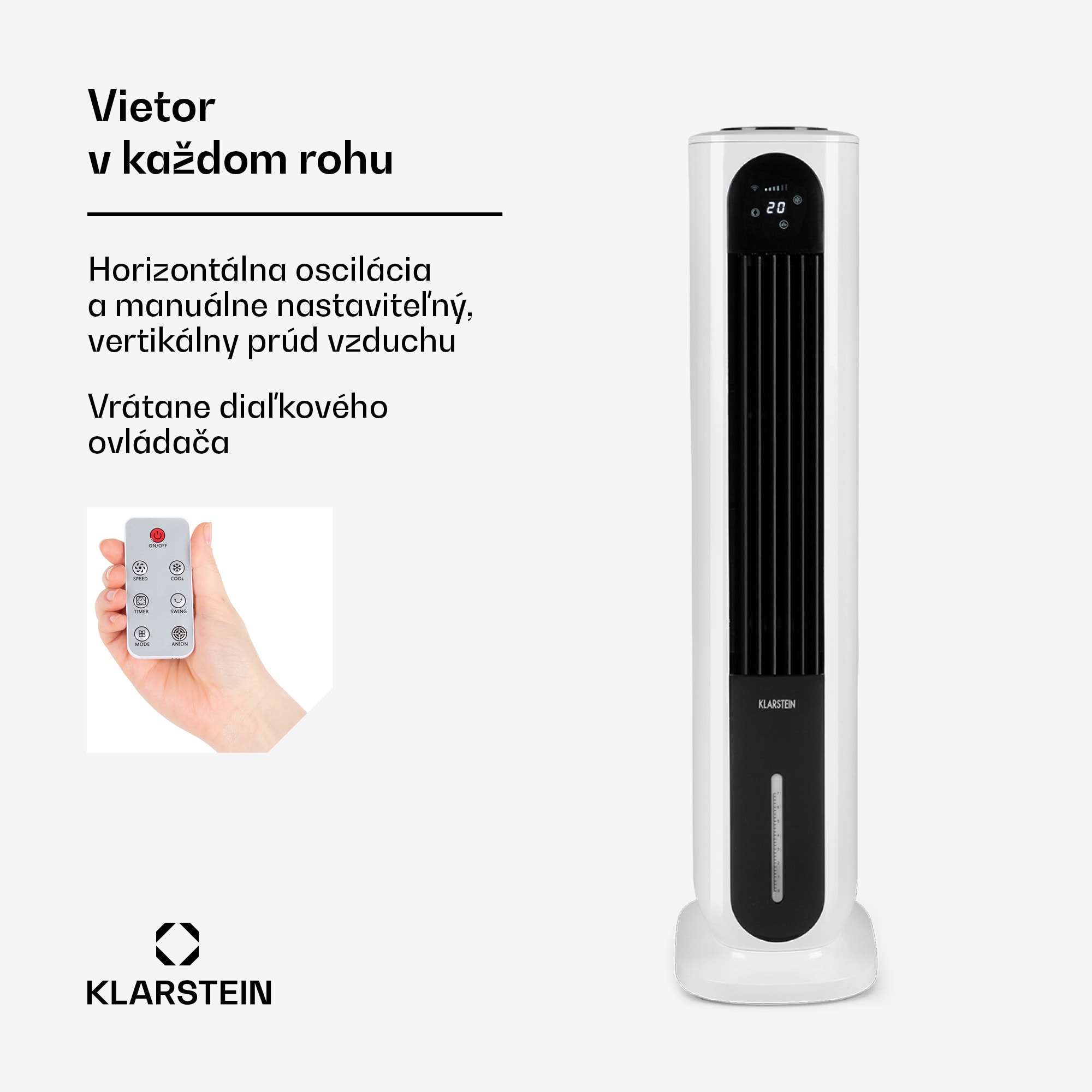 Klarstein Polar Tower Smart, ochladzovač vzduchu, ventilátor, 85 W, 7 l, diaľkový ovládač, 5 x chladiaci box – Obrázok 5