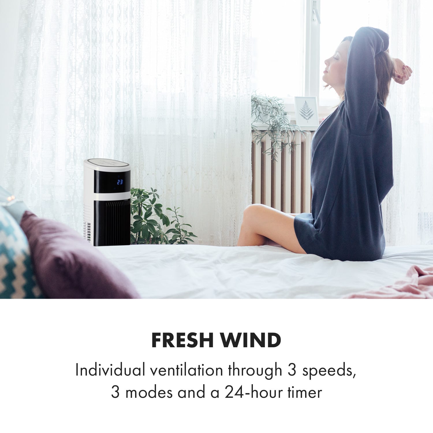 Klarstein Icetower Smart, stĺpový ventilátor, 45 wattov, ovládanie cez aplikáciu – Obrázok 5