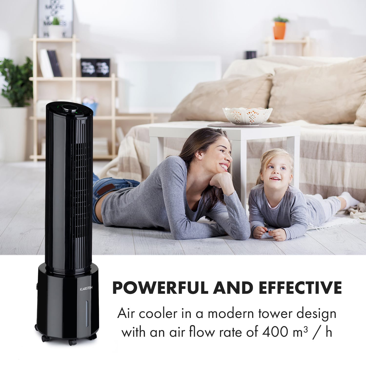 Klarstein Waterfall, ochladzovač vzduchu, 45 W, 4 l, 2 x chladiaci box, mobilný – Obrázok 2