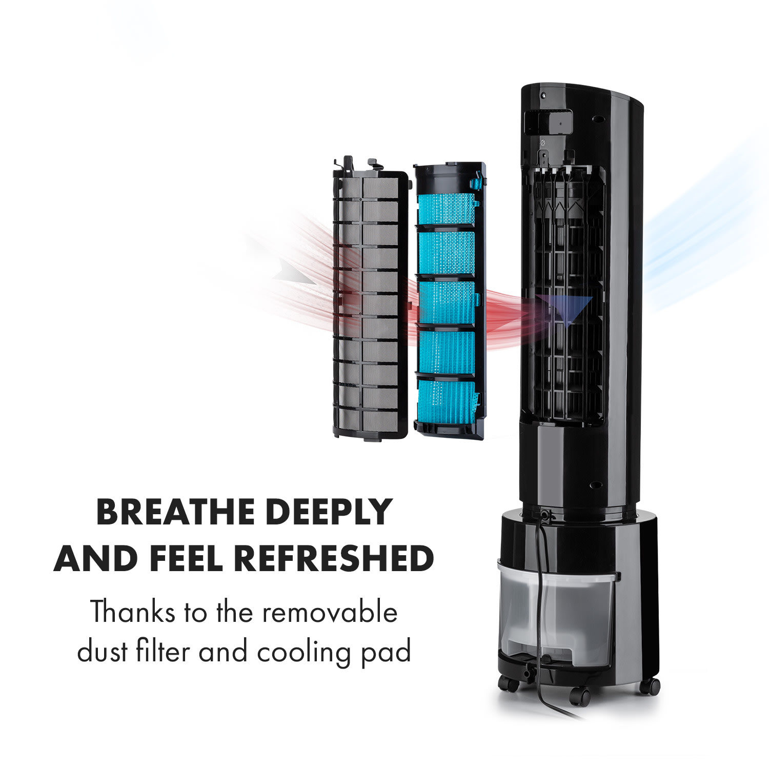 Klarstein Waterfall, ochladzovač vzduchu, 45 W, 4 l, 2 x chladiaci box, mobilný – Obrázok 4