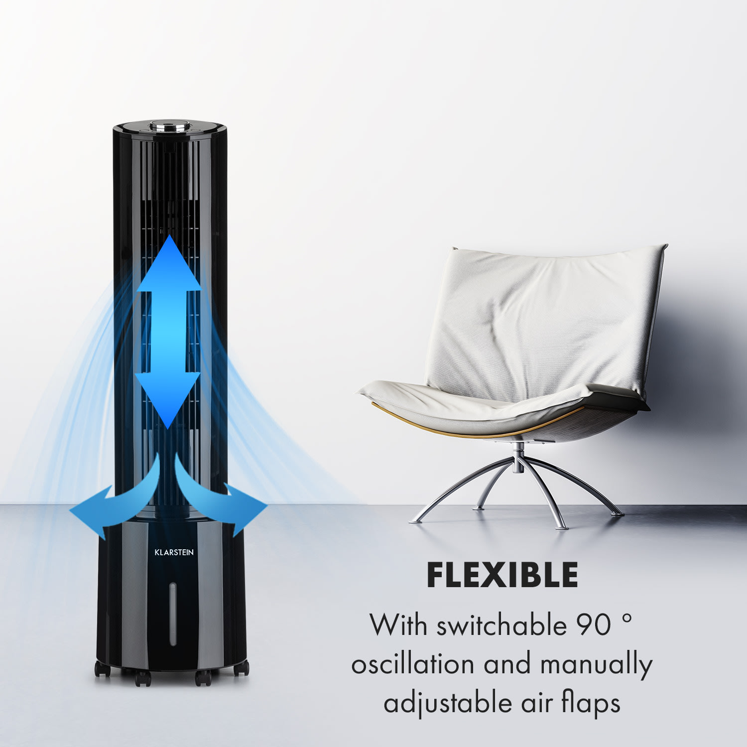 Klarstein Waterfall, ochladzovač vzduchu, 45 W, 4 l, 2 x chladiaci box, mobilný – Obrázok 5