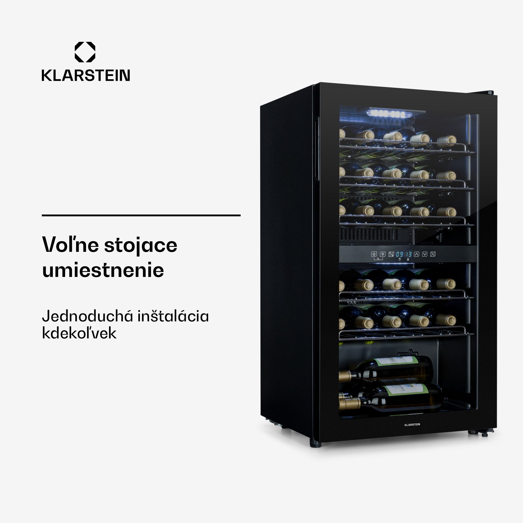 Klarstein Shiraz 29 Duo, vinotéka, 80 l, 29 fliaš, 2 zóny, 5–22°C, dotykové ovládanie, čierna – Obrázok 5