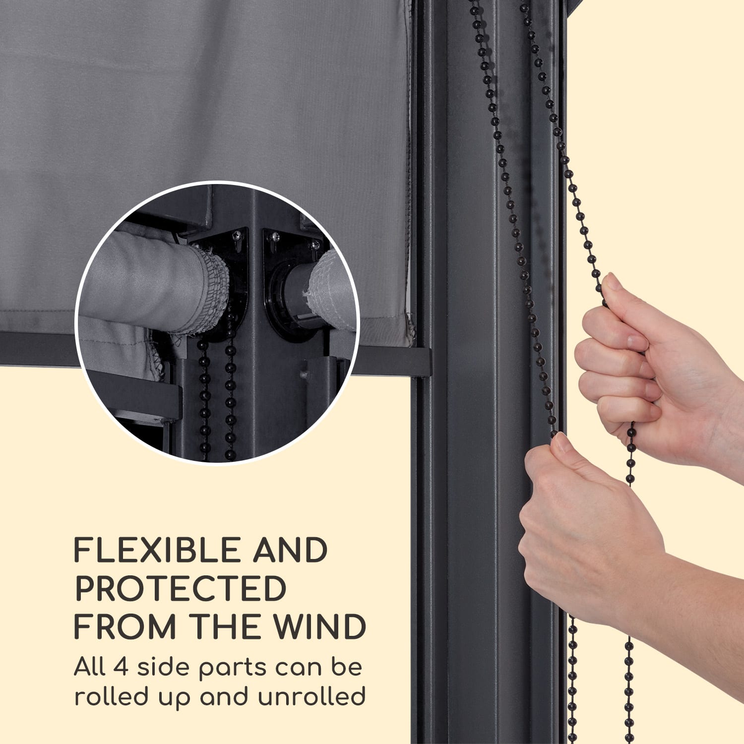 Blumfeldt Grandezza Cortina, pergola, 3 x 6 m, 4 bočné steny – Obrázok 3