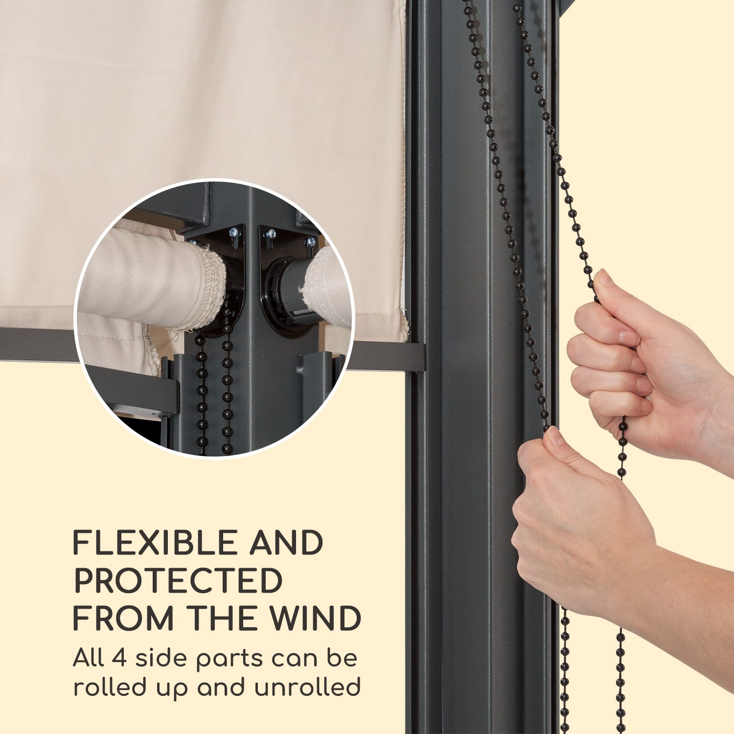 Blumfeldt Grandezza Cortina, pergola, 3 x 6 m, 4 bočné steny – Obrázok 3