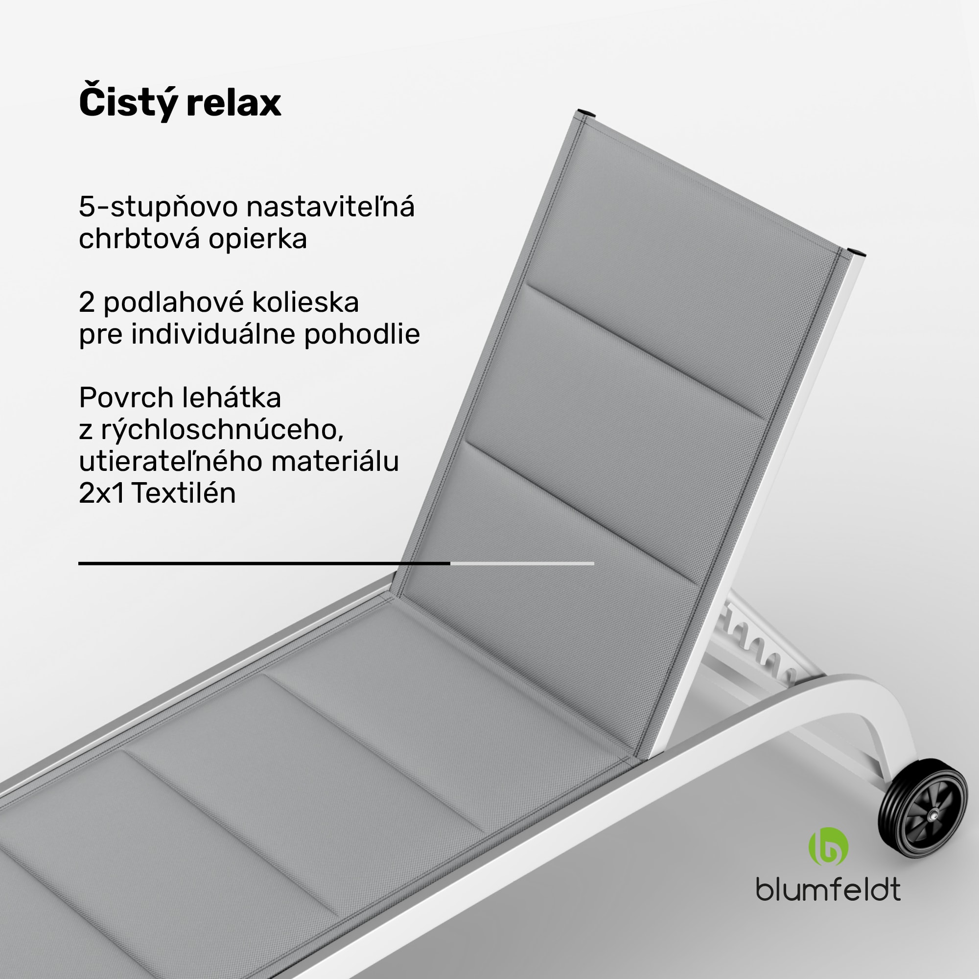 Blumfeldt Limala, lehátko, oceľ/hliník, textilén, 150 kg, prenosné – Obrázok 2