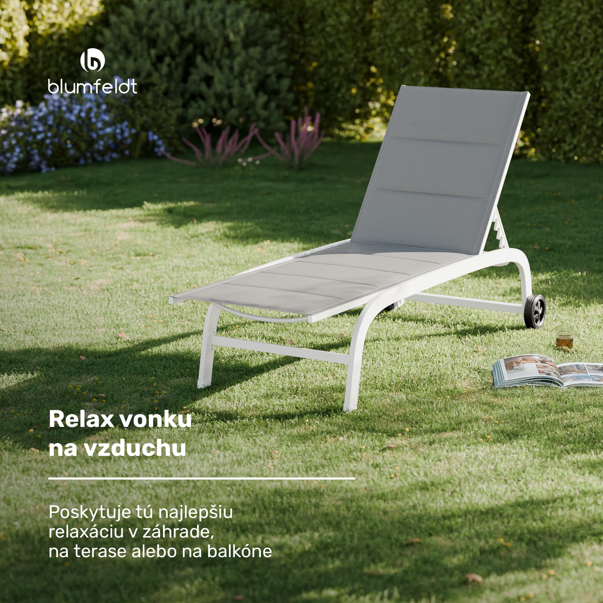 Blumfeldt Limala, lehátko, oceľ/hliník, textilén, 150 kg, prenosné – Obrázok 3