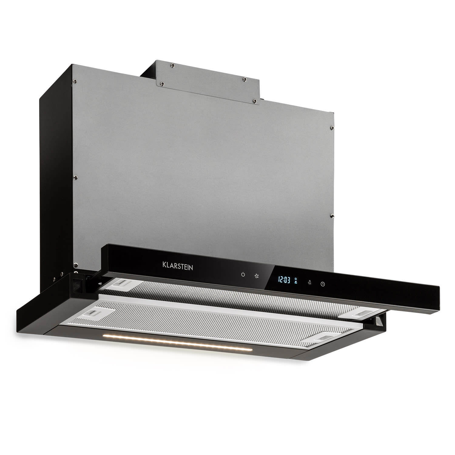 Klarstein Mariana Neo 60, plochý digestor, 60 cm, 640 m³/h, odsávanie vzduchu, LED