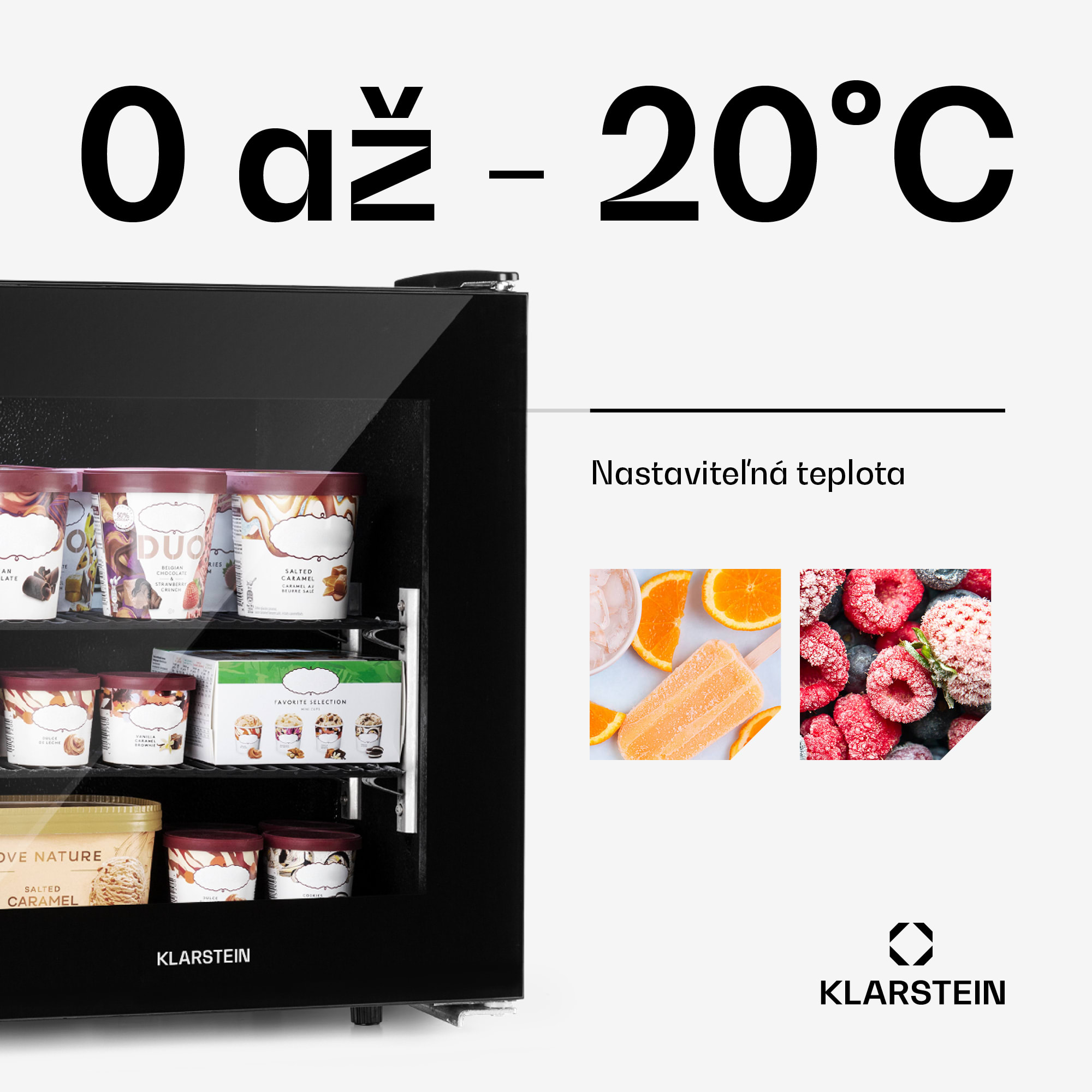 Klarstein IceAge 36, mraznička, 36 l, energet. trieda E, 2 úrovne, termostat, sklenená predná časť – Obrázok 5