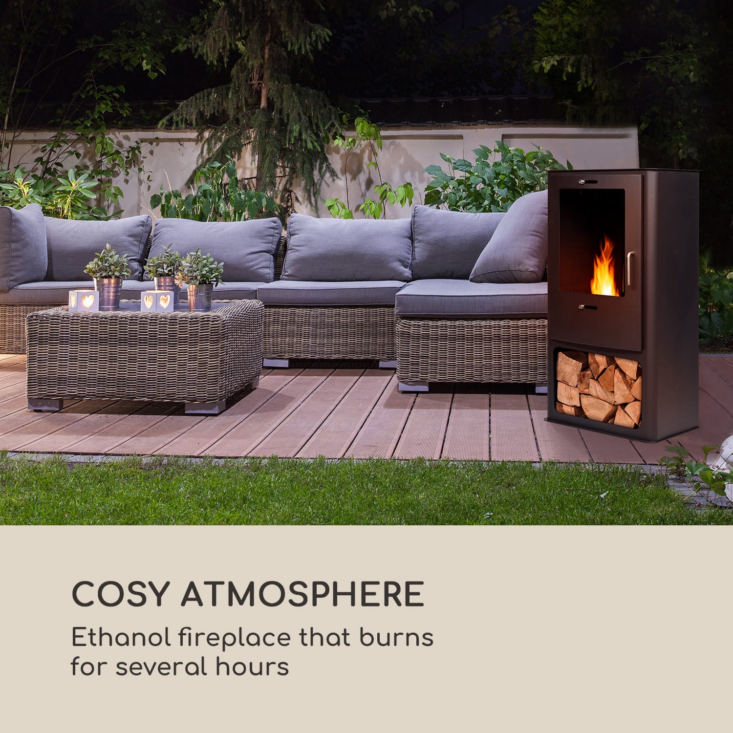 Blumfeldt Fiamme Cantal, etanolový krb, horák z nehrdzavejúcej ocele, 1,2 l, doba horenia 4-6 h – Obrázok 2