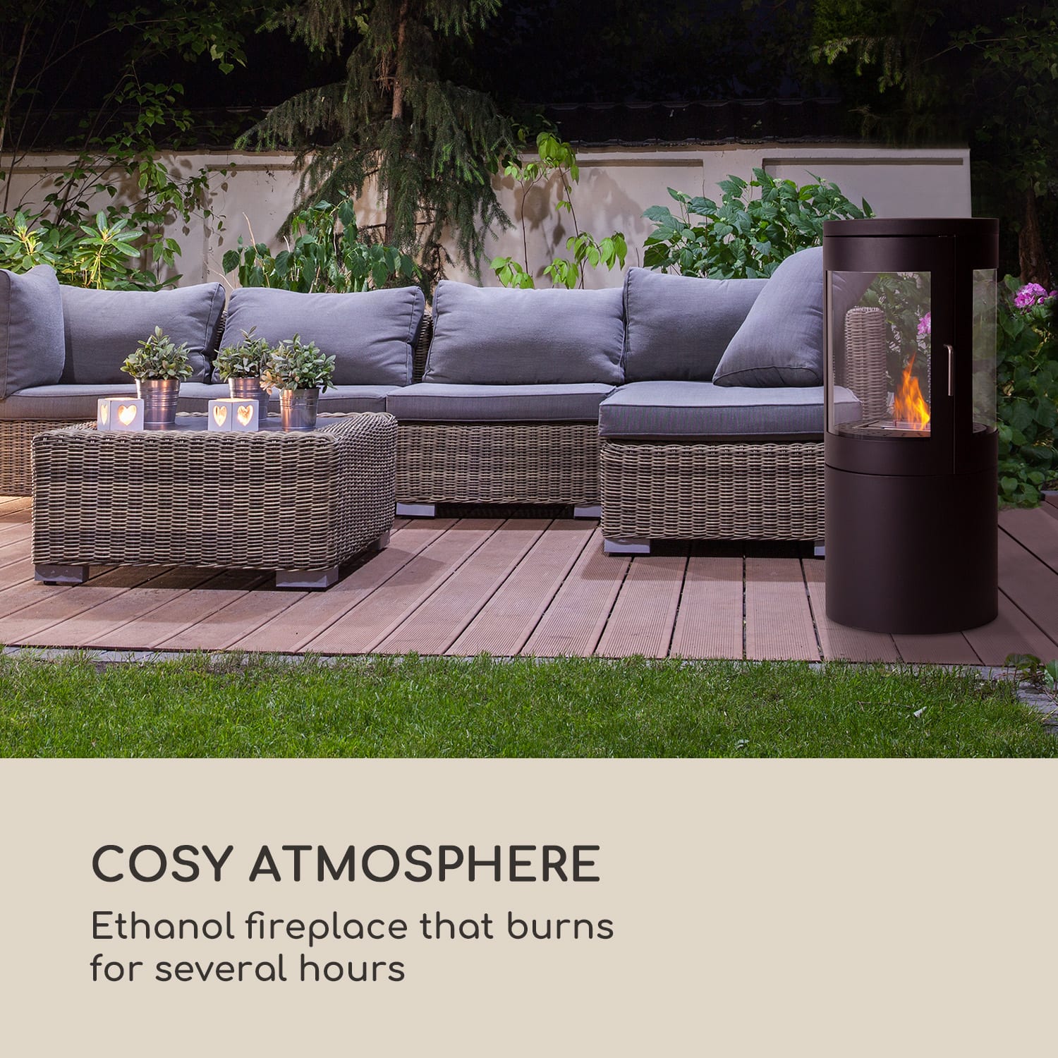 Blumfeldt Fiamme Circulo, etanolový krb, horák z nehrdzavejúcej ocele, 1,2 l, doba horenia 4-5 h – Obrázok 2