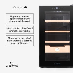 Klarstein El Presidente 48, humidor na cigary, 48 l, 2 zásuvky, 1 priehradka z cédrového dreva