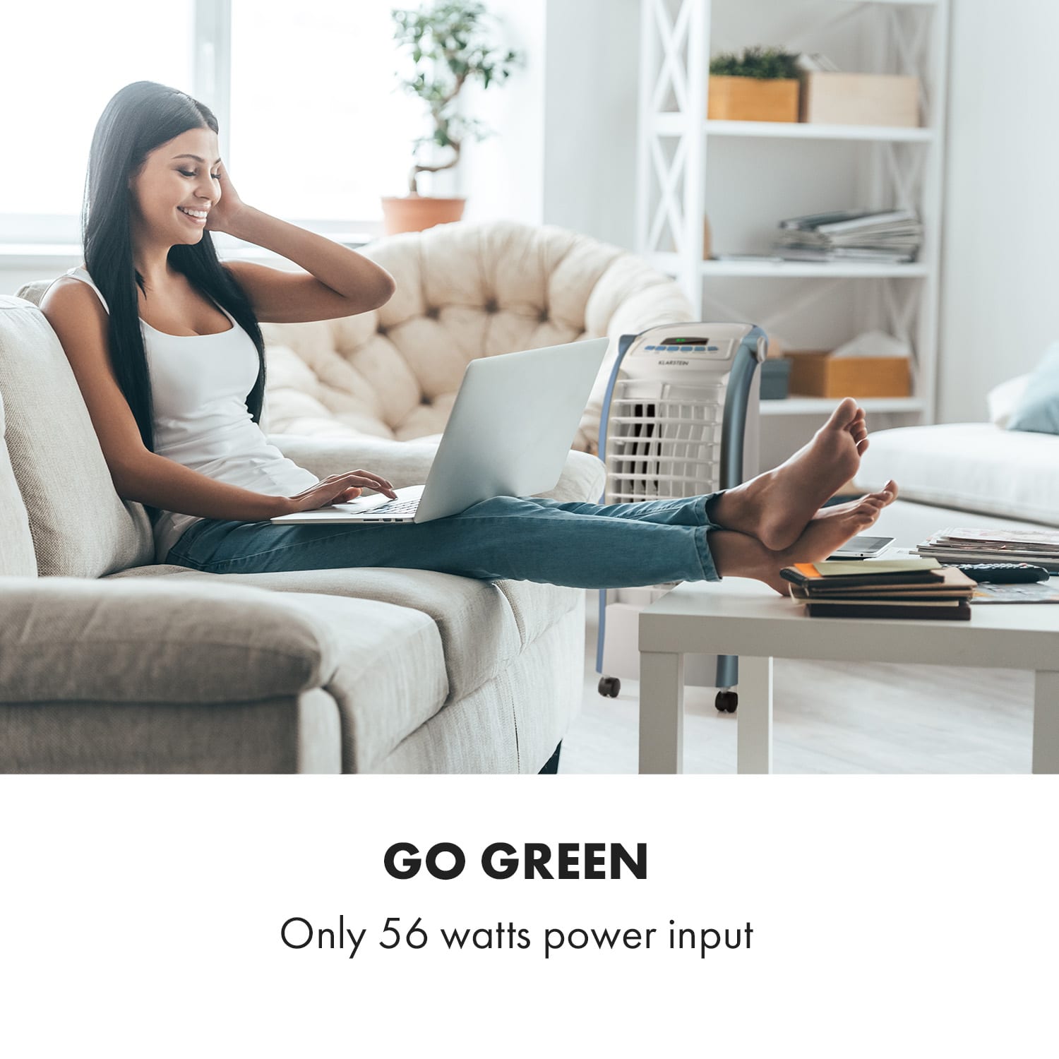 Klarstein Maxfresh, 3 v 1 ochladzovač vzduchu, ventilátor, 65 W, 6 l, diaľkový ovládač, 2 x chladiaci box – Obrázok 4