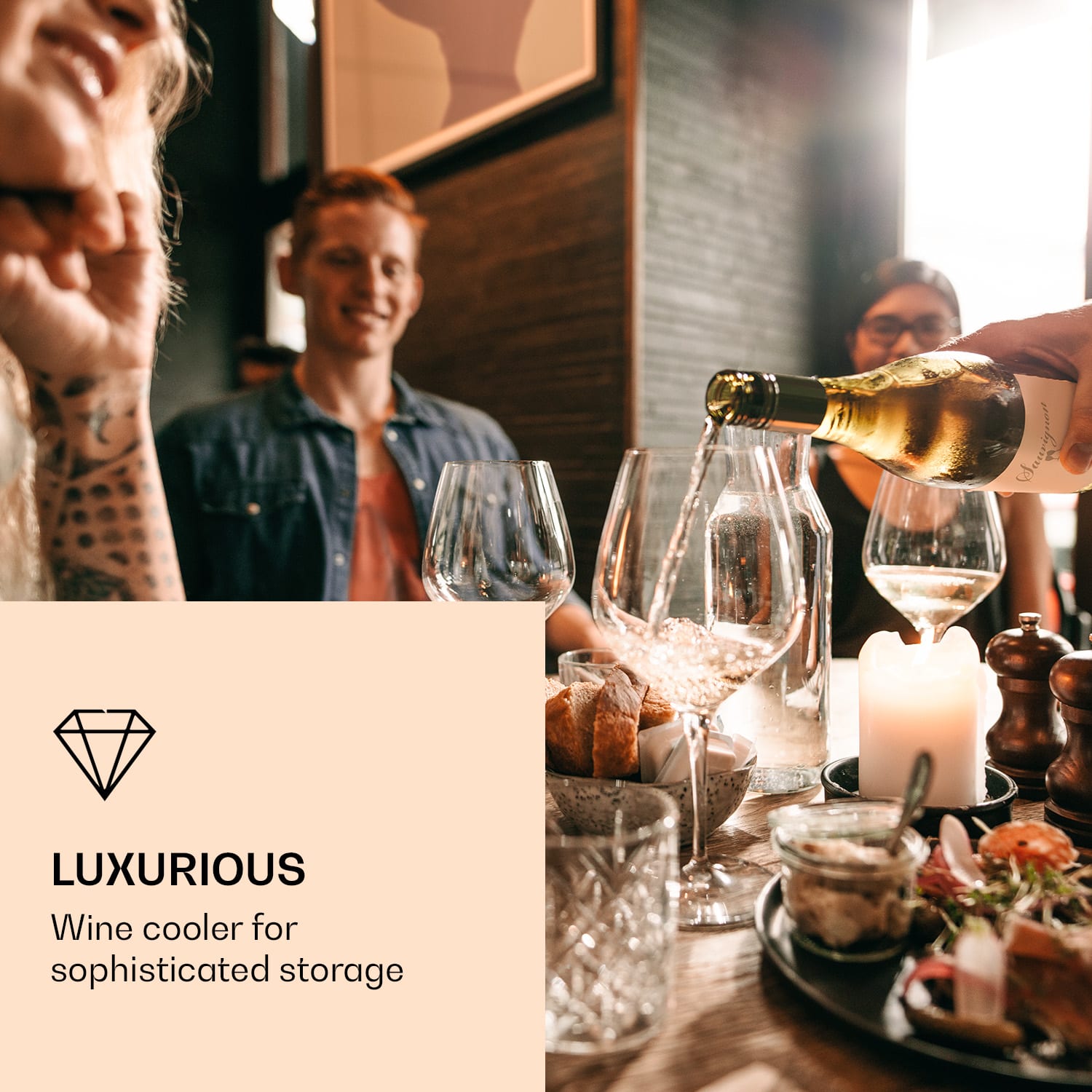 Klarstein Vinovilla 7 built-in Uno, vstavaná vinotéka, sklo, nehrdzavejúca oceľ – Obrázok 2