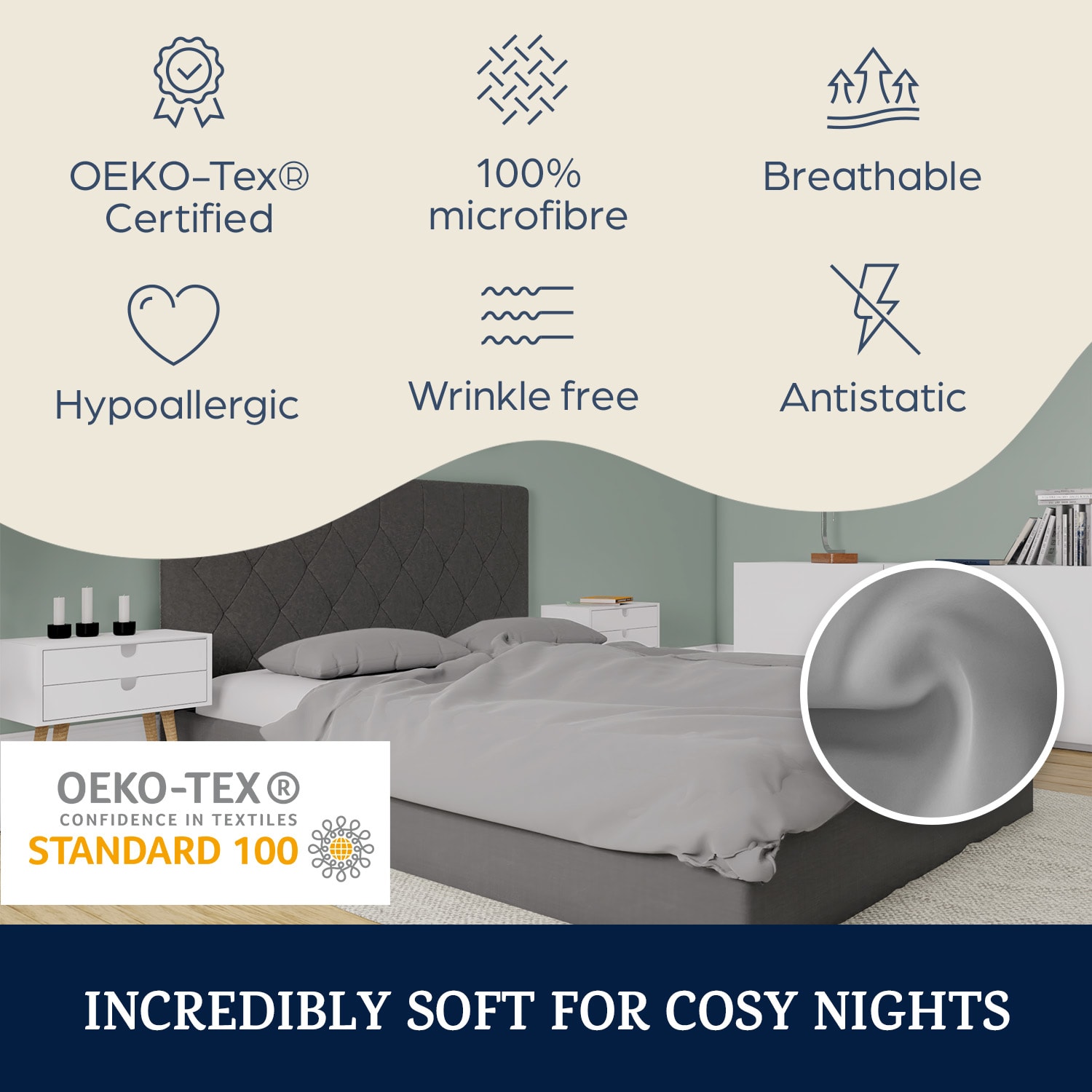 Sleepwise Soft Wonder-Edition, obliečky na vankúše, súprava 2 kusov, 40 × 80 cm, mikrovlákno – Obrázok 2