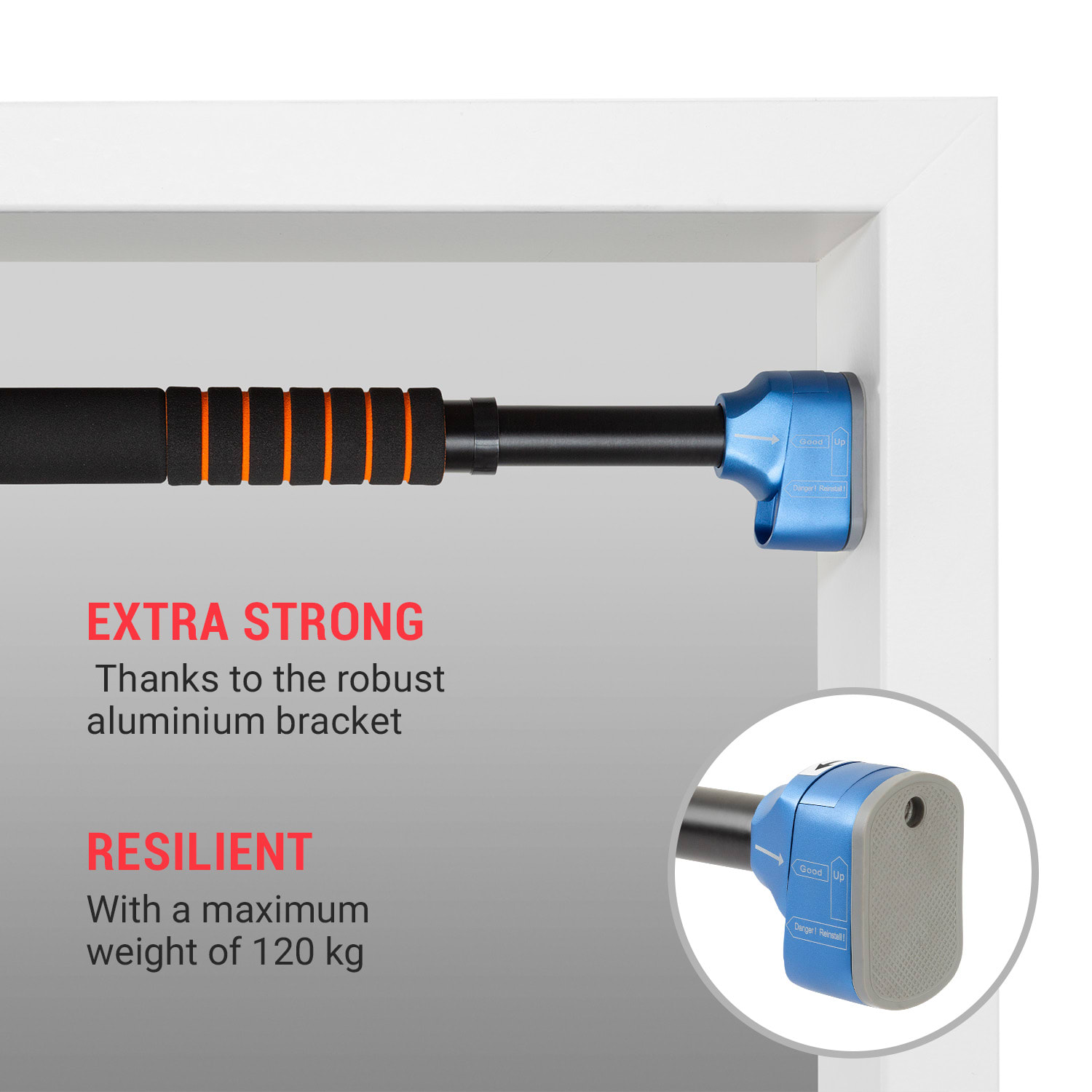 Faultier Teleskopická hrazda s poistkou proti pádu, 78 – 110 cm, do 120 kg – Obrázok 3