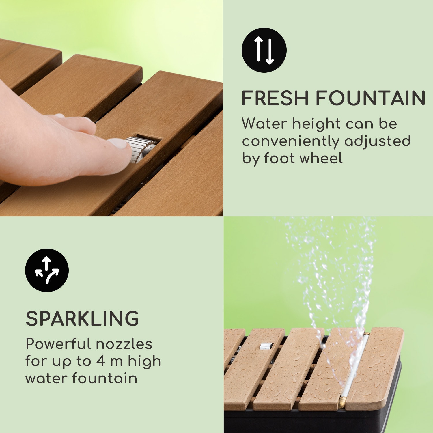 Blumfeldt Sumatra Breeze Square, záhradná sprcha, WPC, hliník, 70x55, hranatá – Obrázok 4