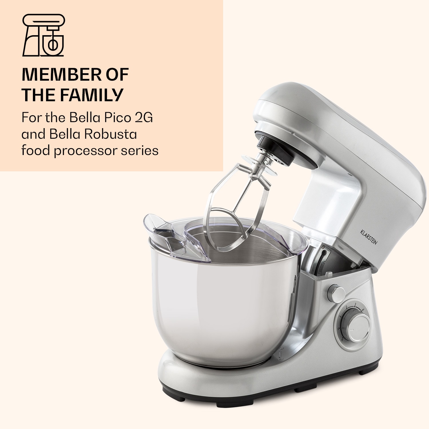 Klarstein Miešacia metlička, náhradný diel na miešanie k Bella Pico 2G/Bella Robusta, tlakovo liaty hliník – Obrázok 3