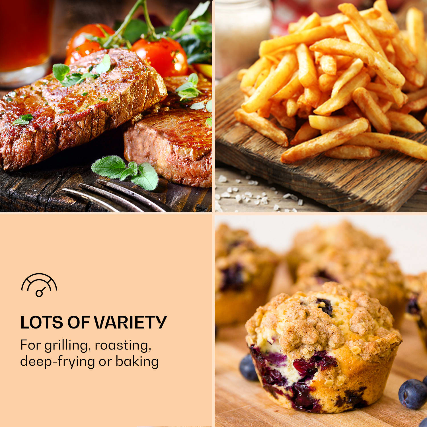 Klarstein AeroVital Deluxe, teplovzdušná fritéza, 1700 W, 5,4 l, nehrdzavejúca oceľ – Obrázok 3