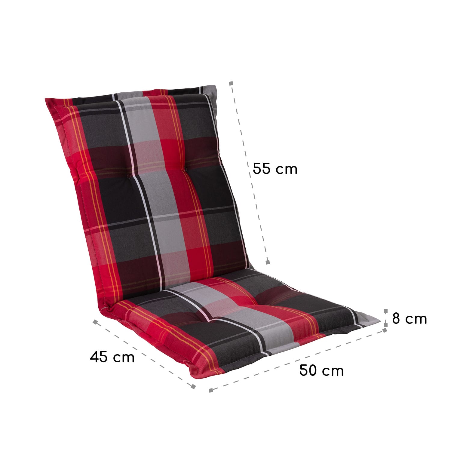 Blumfeldt Prato, poduška s nízkou zadnou časťou, na nižšie polohovacie kreslo, na záhradnú stoličku, polyester, 50 x 100 x 8 cm, 1 x poduška – Obrázok 5