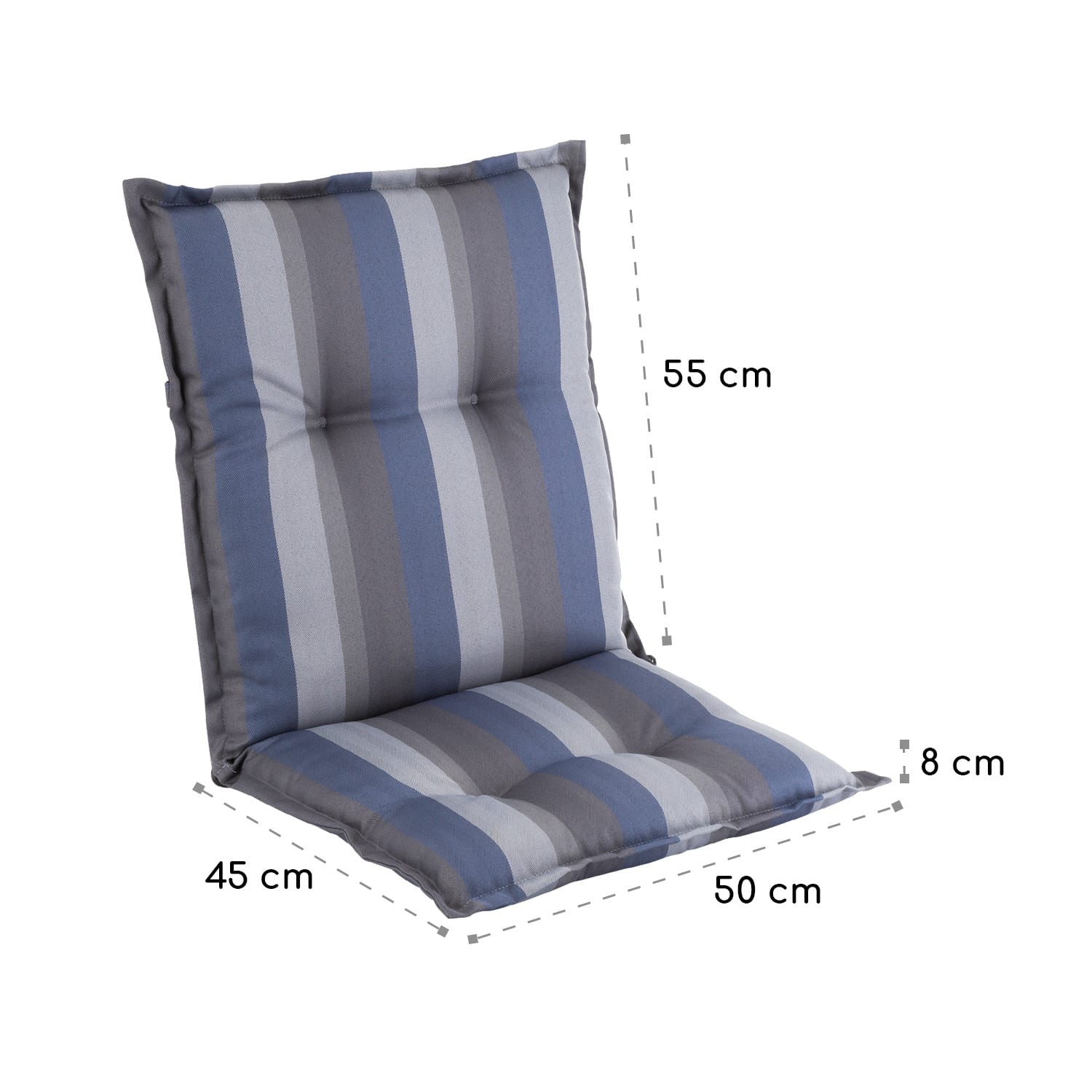 Blumfeldt Prato, čalúnená podložka, podložka na stoličku, podložka na nižšie polohovacie kreslo, na záhradnú stoličku, polyester, 50 × 100 × 8 cm – Obrázok 5