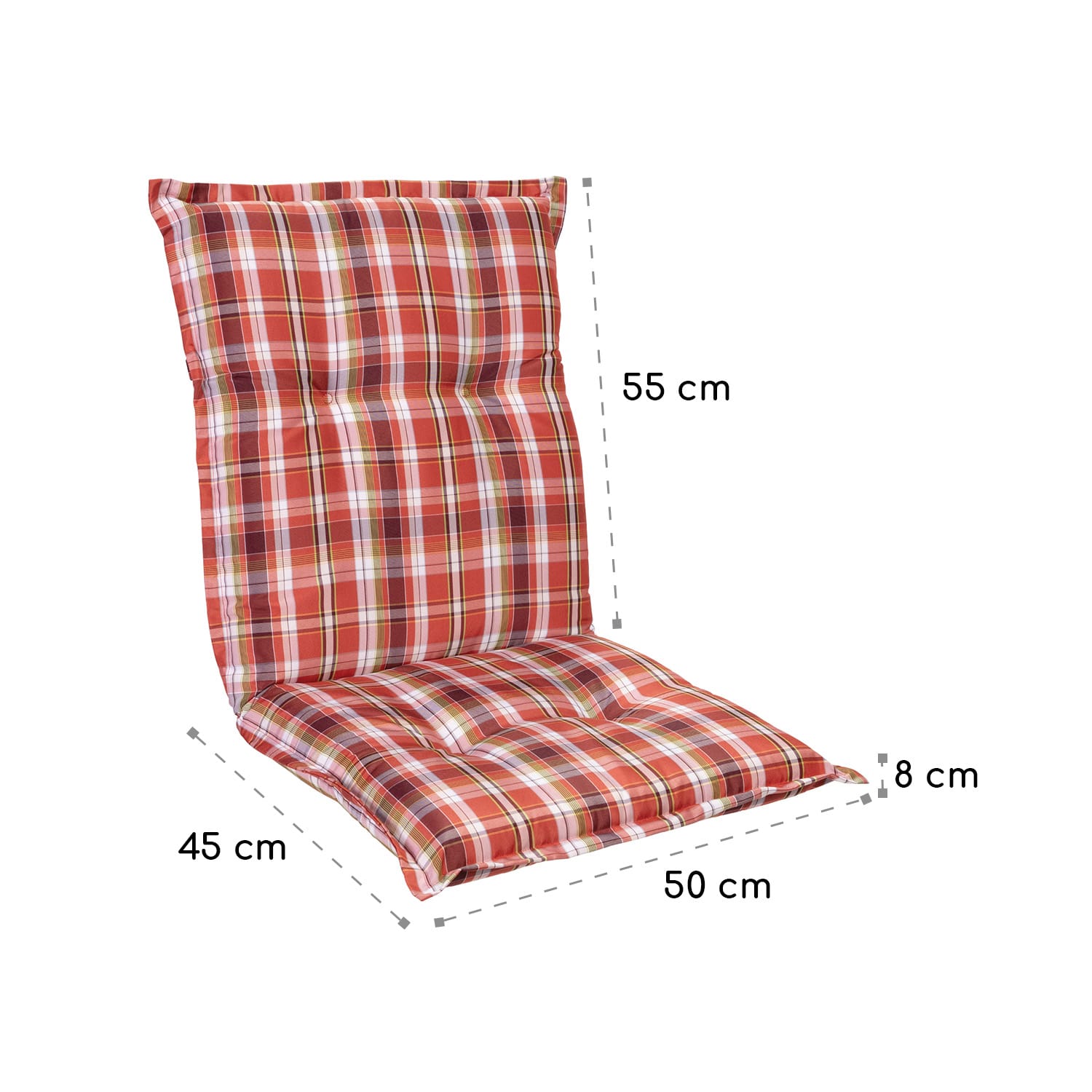 Blumfeldt Prato, poduška s nízkou zadnou časťou, na nižšie polohovacie kreslo, na záhradnú stoličku, polyester, 50 x 100 x 8 cm, 2 x poduška – Obrázok 5