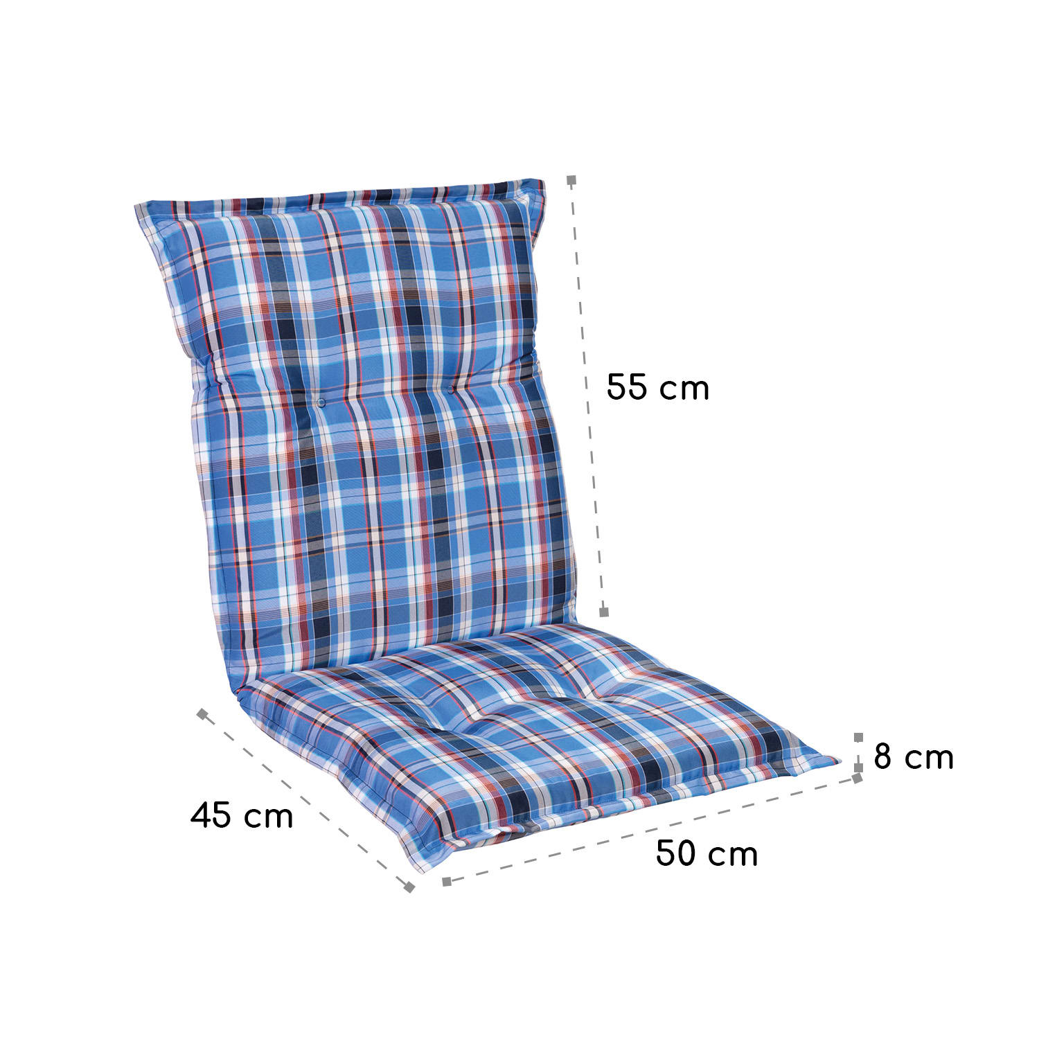 Blumfeldt Prato, čalúnená podložka, podložka na stoličku, podložka na nižšie polohovacie kreslo, na záhradnú stoličku, polyester, 50 × 100 × 8 cm – Obrázok 5