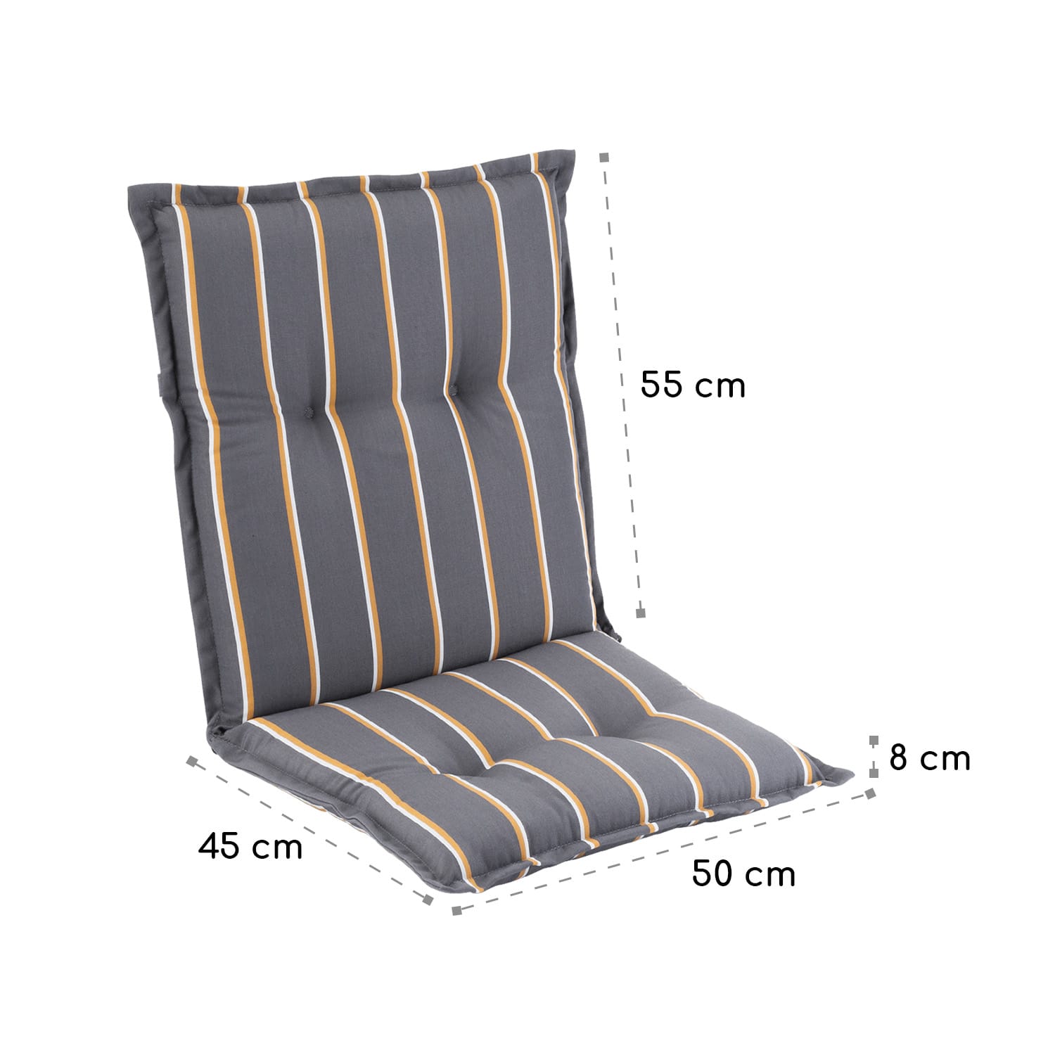 Blumfeldt Prato, poduška s nízkou zadnou časťou, na nižšie polohovacie kreslo, na záhradnú stoličku, polyester, 50 x 100 x 8 cm, 1 x poduška – Obrázok 5