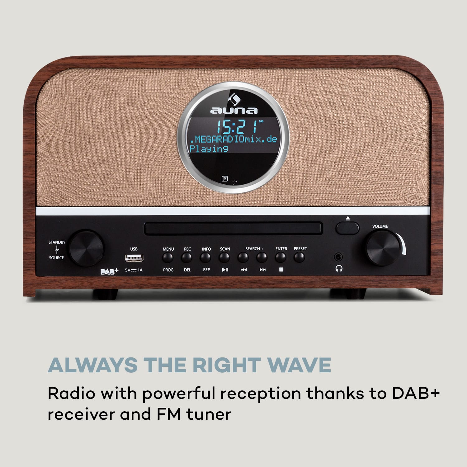 auna Columbia, DAB rádio, 60 W, CD prehrávač, DAB+/ UKW tuner, USB nahrávanie, Bluetooth – Obrázok 2