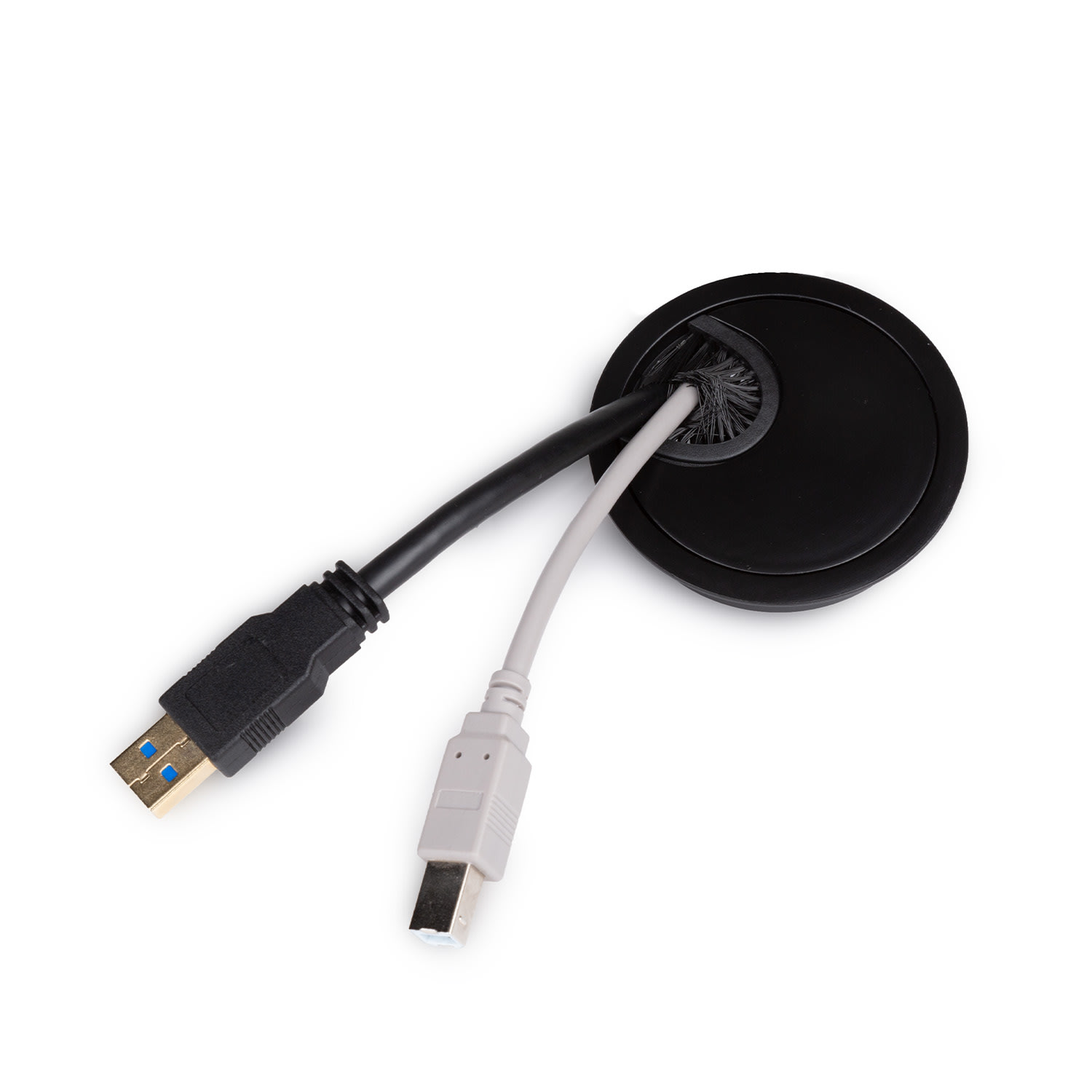 OneConcept Káblová priechodka, súprava 2 kusov, 60 mm, kov, štetinové tesnenie – Obrázok 2