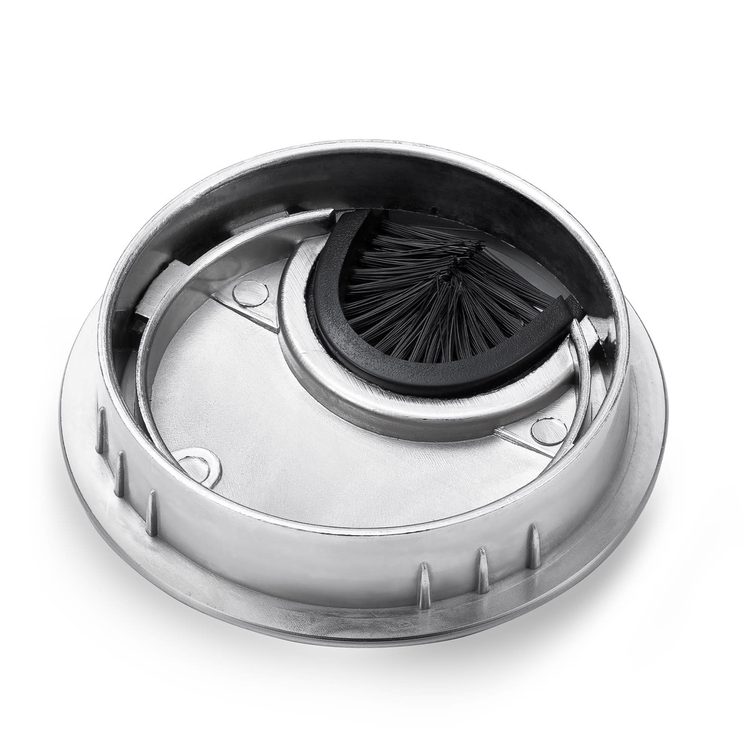 OneConcept Káblová priechodka, súprava 2 kusov, 60 mm, kov, štetinové tesnenie – Obrázok 4