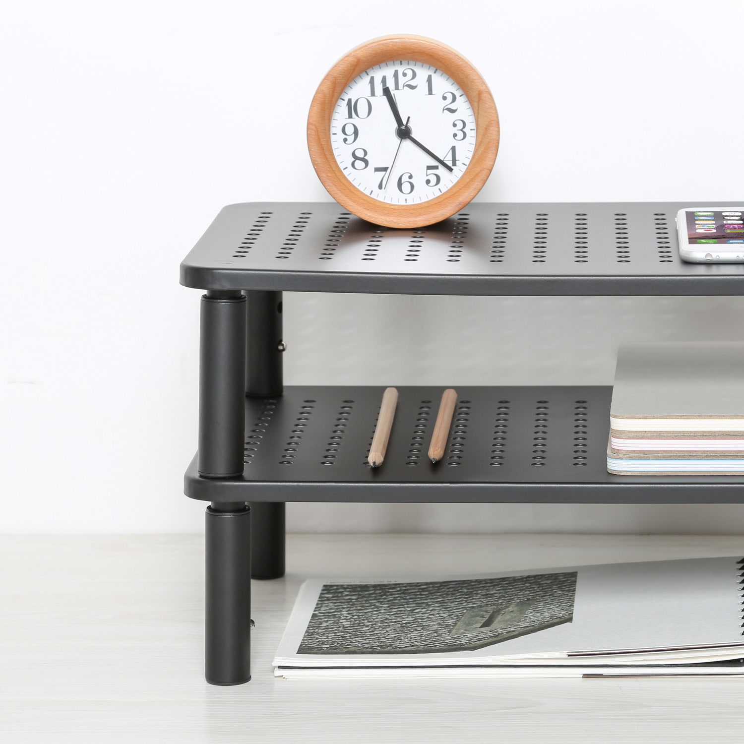 OneConcept Stojan na monitor, kovový, dierovaný vzor, 37 × 10 × 24 cm (Š × V × H) – Obrázok 4