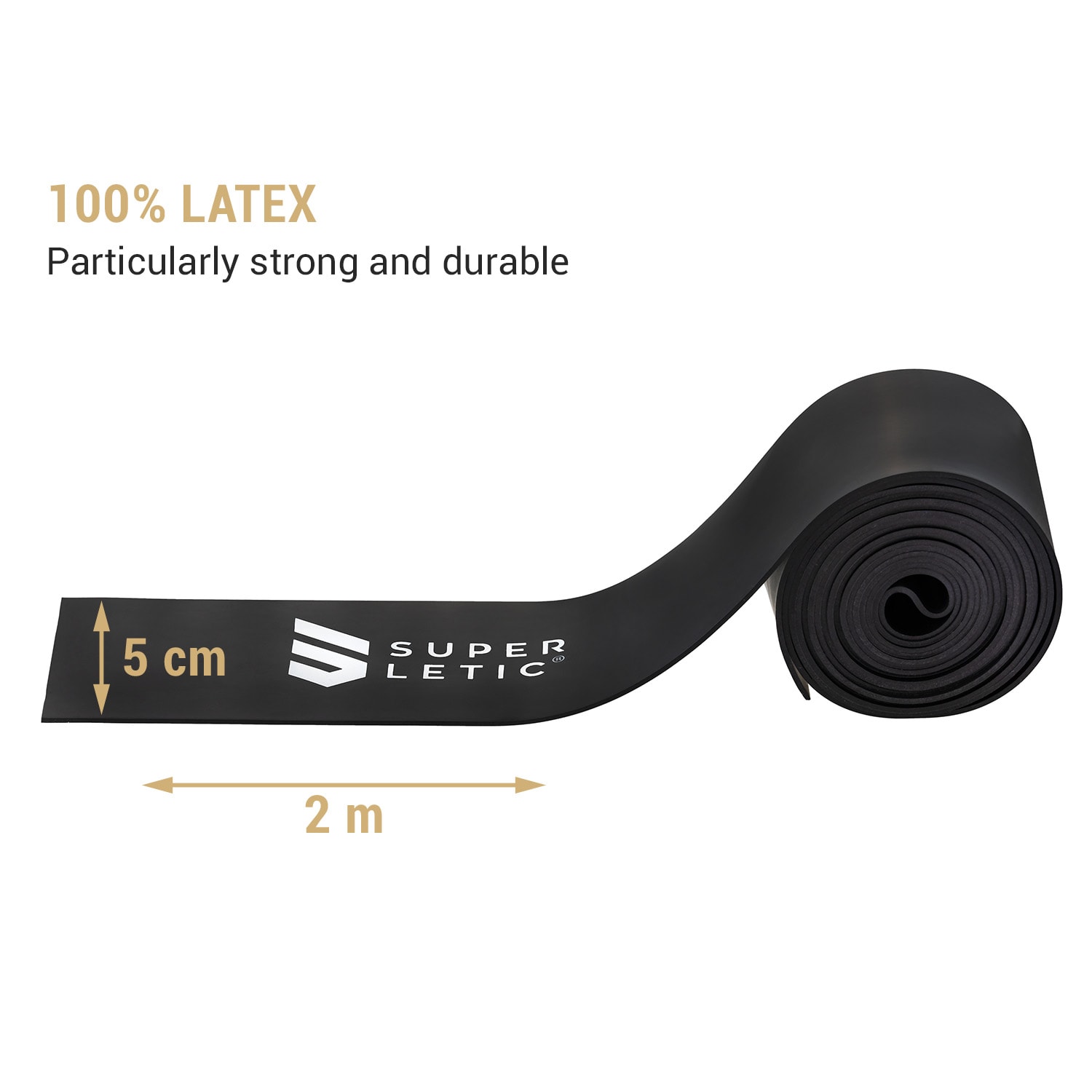 Capital Sports Farkas Essential, kompresná guma, 100 % latex, 200 x 5 x 0,13 cm – Obrázok 2