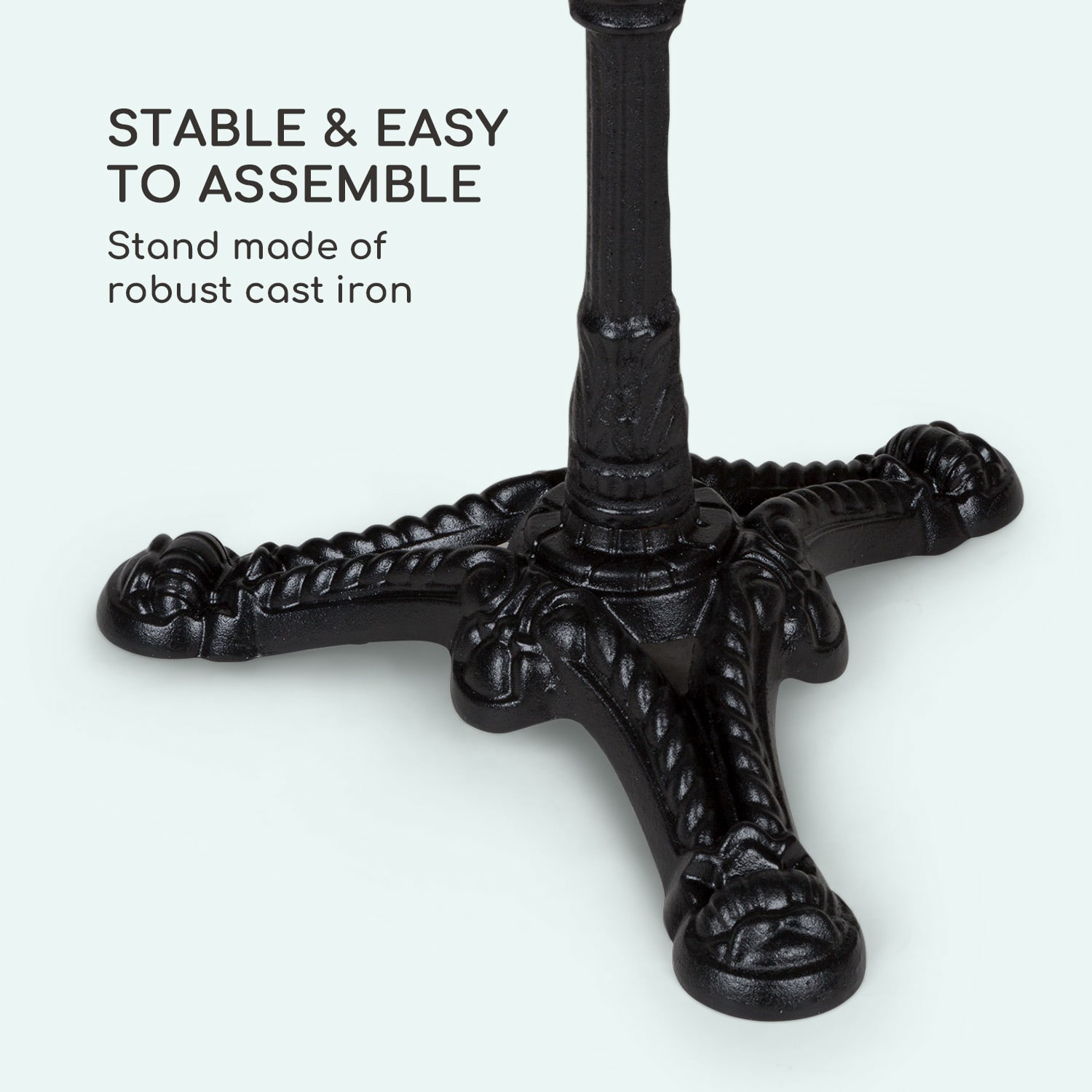 Blumfeldt Patras, bistro stôl, mramorová doska, Ø60cm, liatinový stojan – Obrázok 5