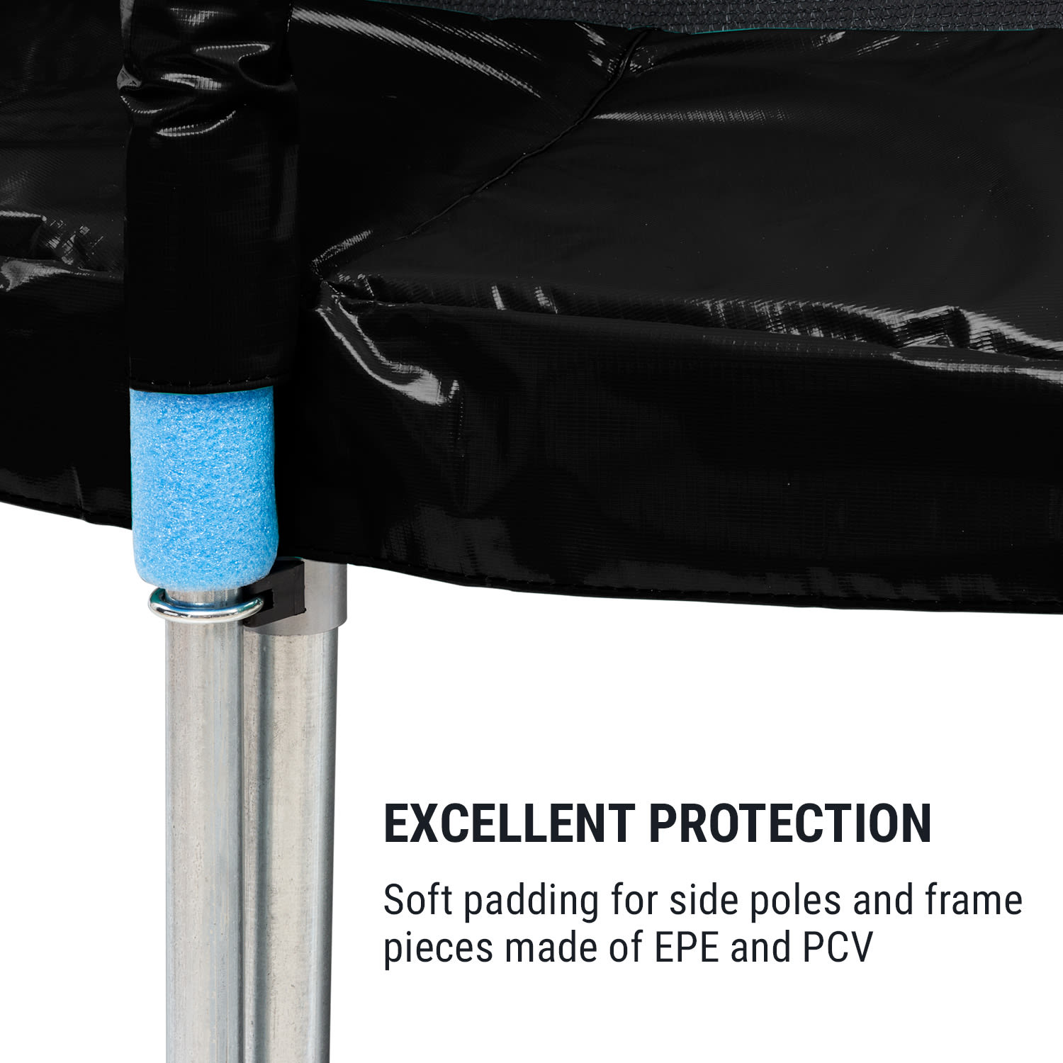 KLARFIT Jumpstarter, trampolína, 2,5 m Ø, sieť 120 kg max., 195 cm Ø skákacia plocha – Obrázok 5