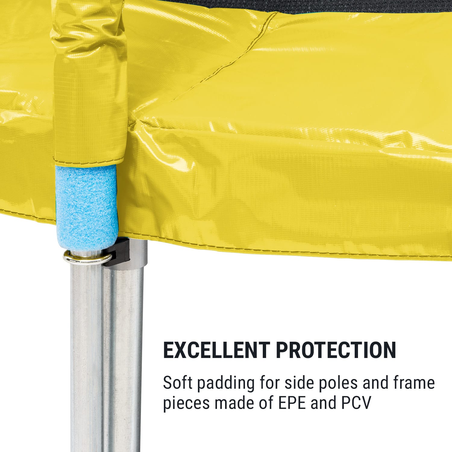 KLARFIT Jumpstarter, trampolína, 2,5 m Ø, sieť 120 kg max., 195 cm Ø skákacia plocha – Obrázok 5