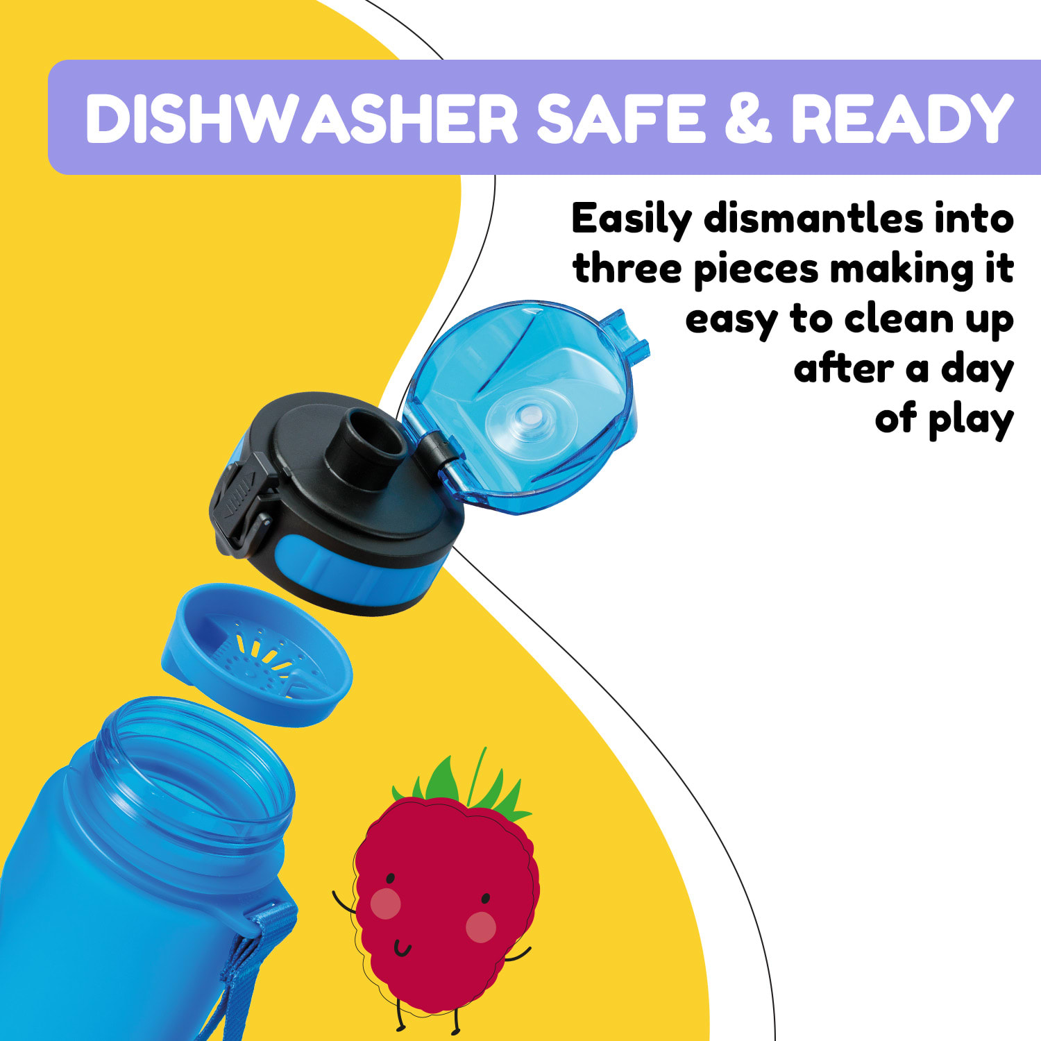 Klarstein Schmatzfatz, fľaša na pitie, športová fľaša, 500 ml, 24 cm, Tritan – Obrázok 4