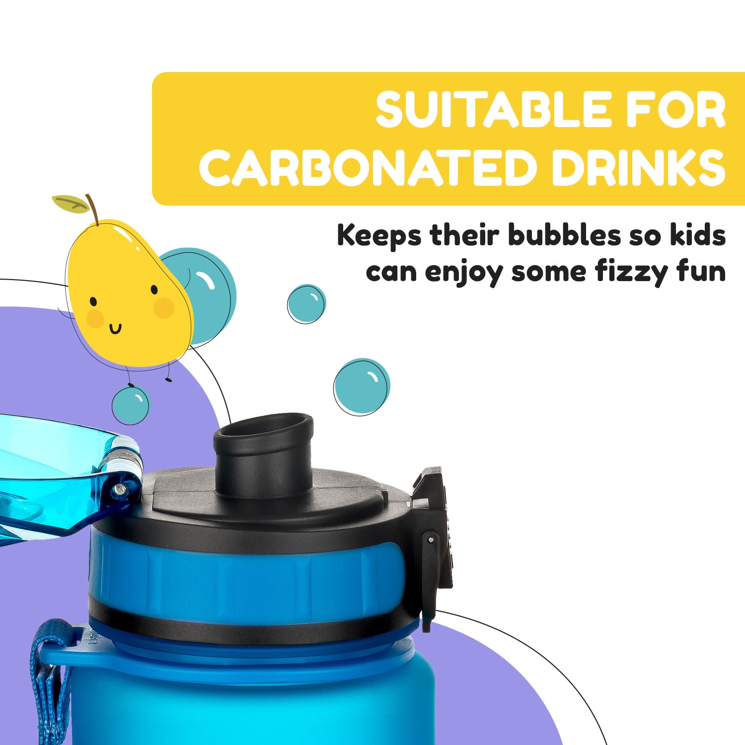 Klarstein Schmatzfatz, fľaša na pitie, športová fľaša, 500 ml, 24 cm, Tritan – Obrázok 5