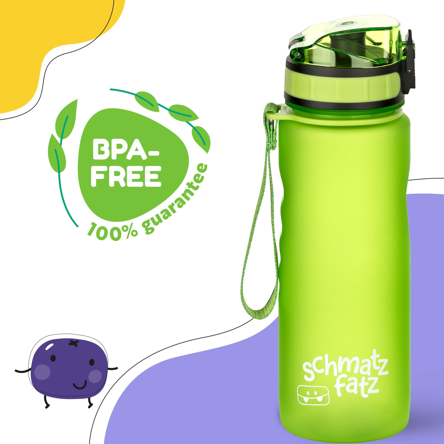 Klarstein Schmatzfatz, fľaša na pitie, športová fľaša, 500 ml, 24 cm, Tritan – Obrázok 2