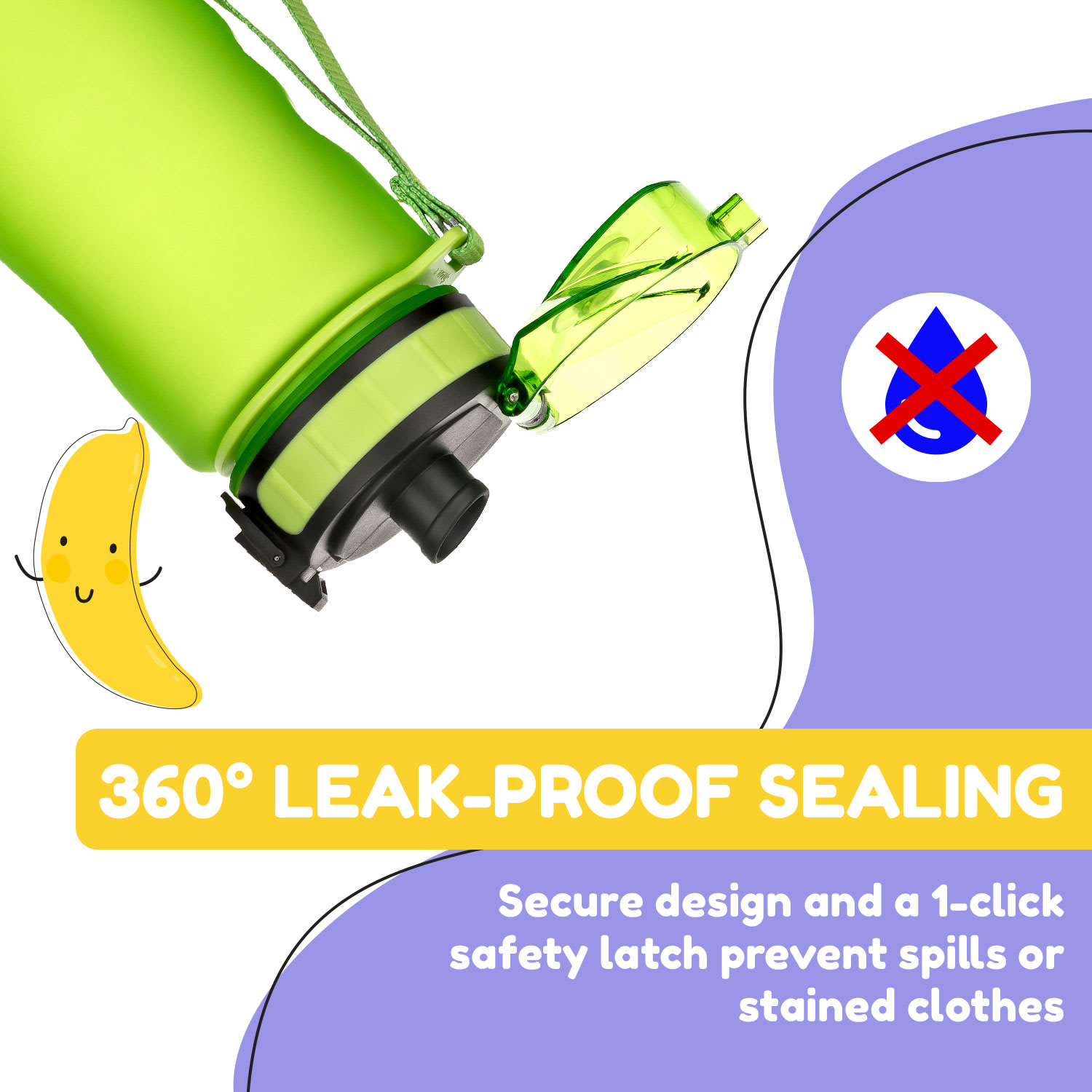 Klarstein Schmatzfatz, fľaša na pitie, športová fľaša, 500 ml, 24 cm, Tritan – Obrázok 3