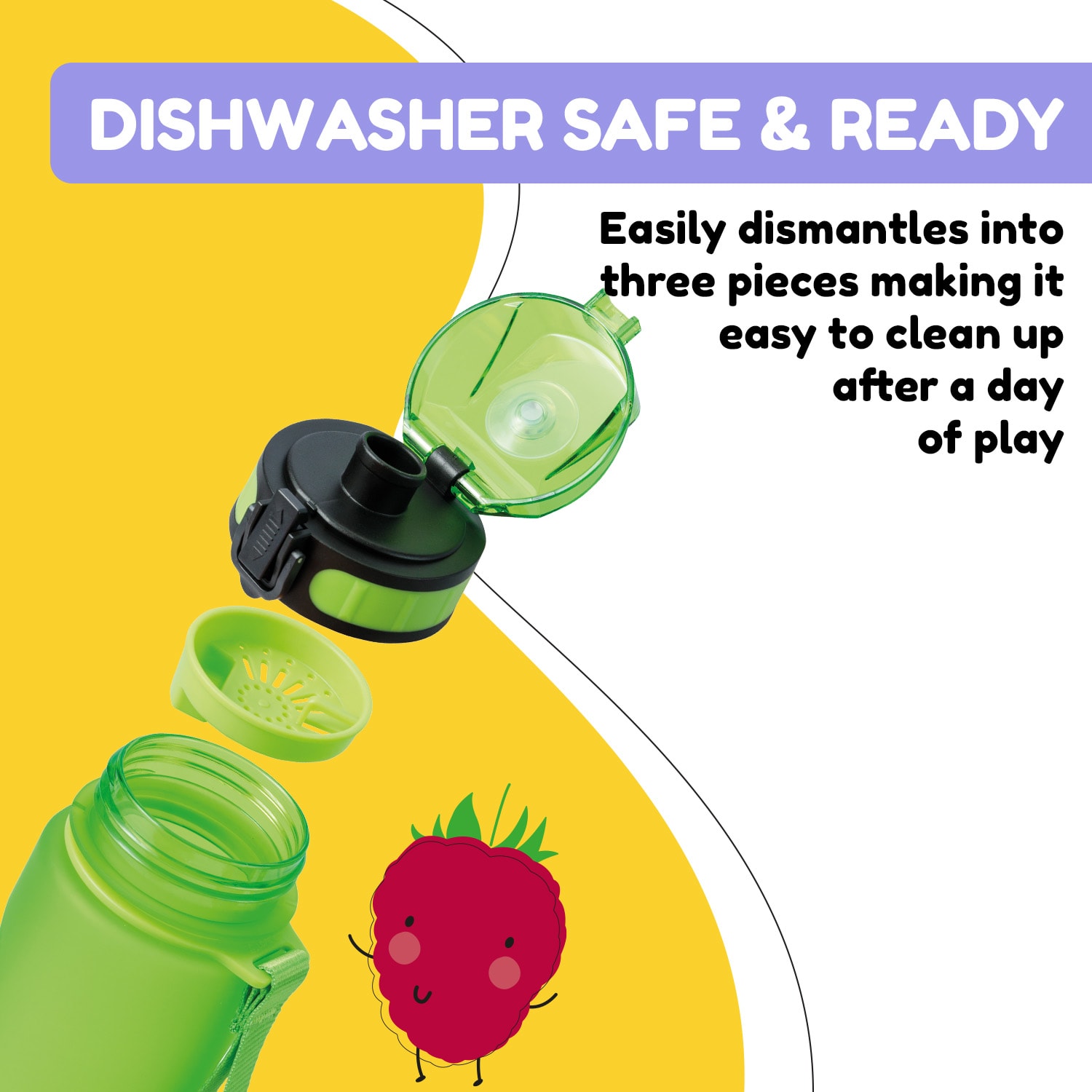 Klarstein Schmatzfatz, fľaša na pitie, športová fľaša, 500 ml, 24 cm, Tritan – Obrázok 4