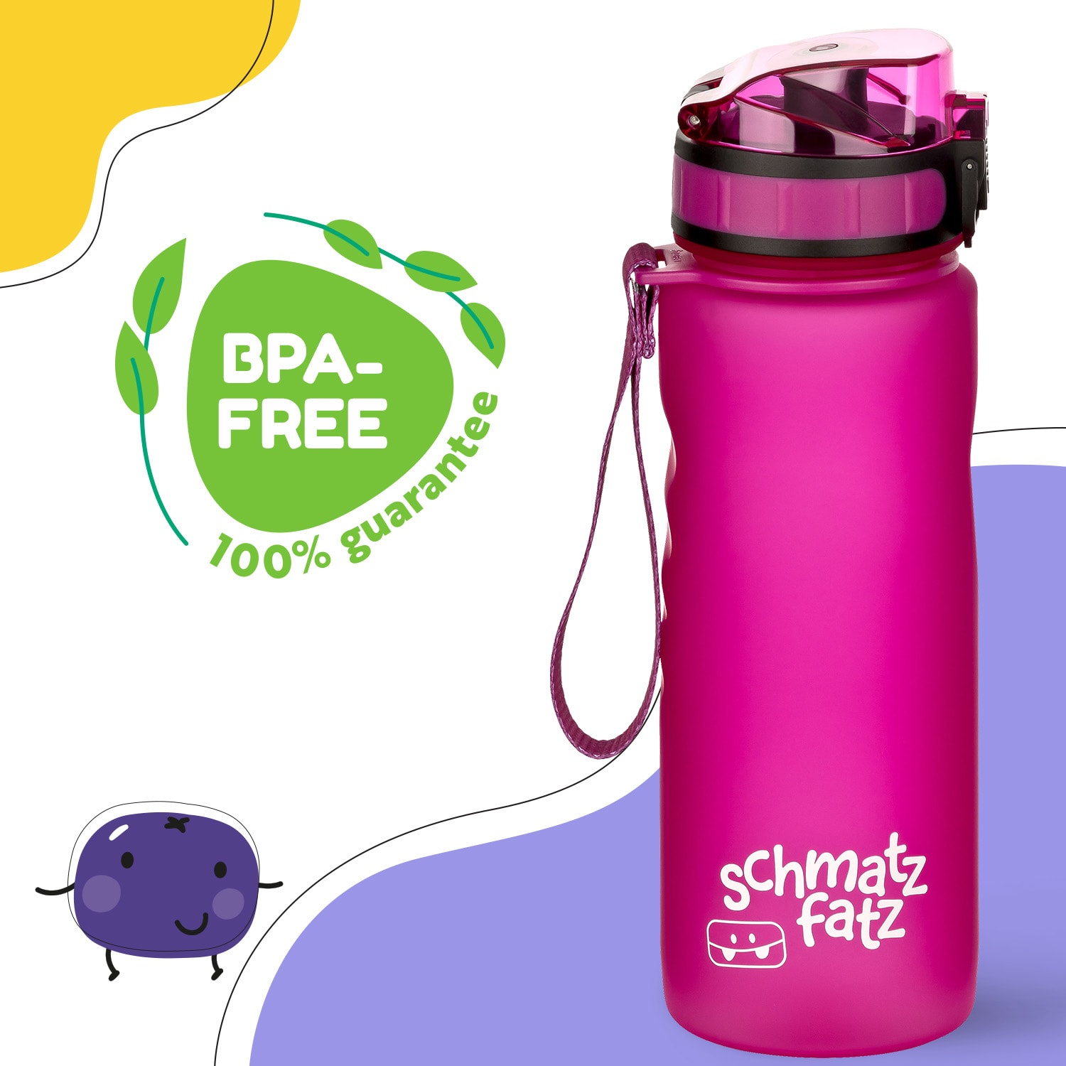 Klarstein Schmatzfatz, fľaša na pitie, športová fľaša, 500 ml, 24 cm, Tritan – Obrázok 2