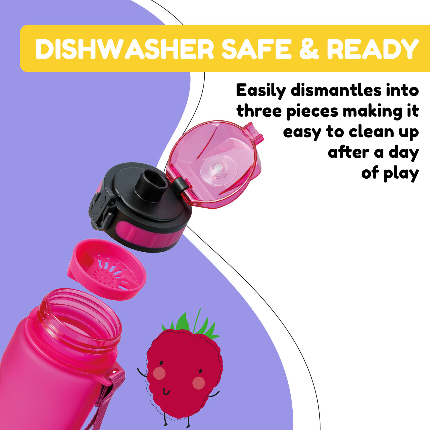 Klarstein Schmatzfatz, fľaša na pitie, športová fľaša, 500 ml, 24 cm, Tritan – Obrázok 4