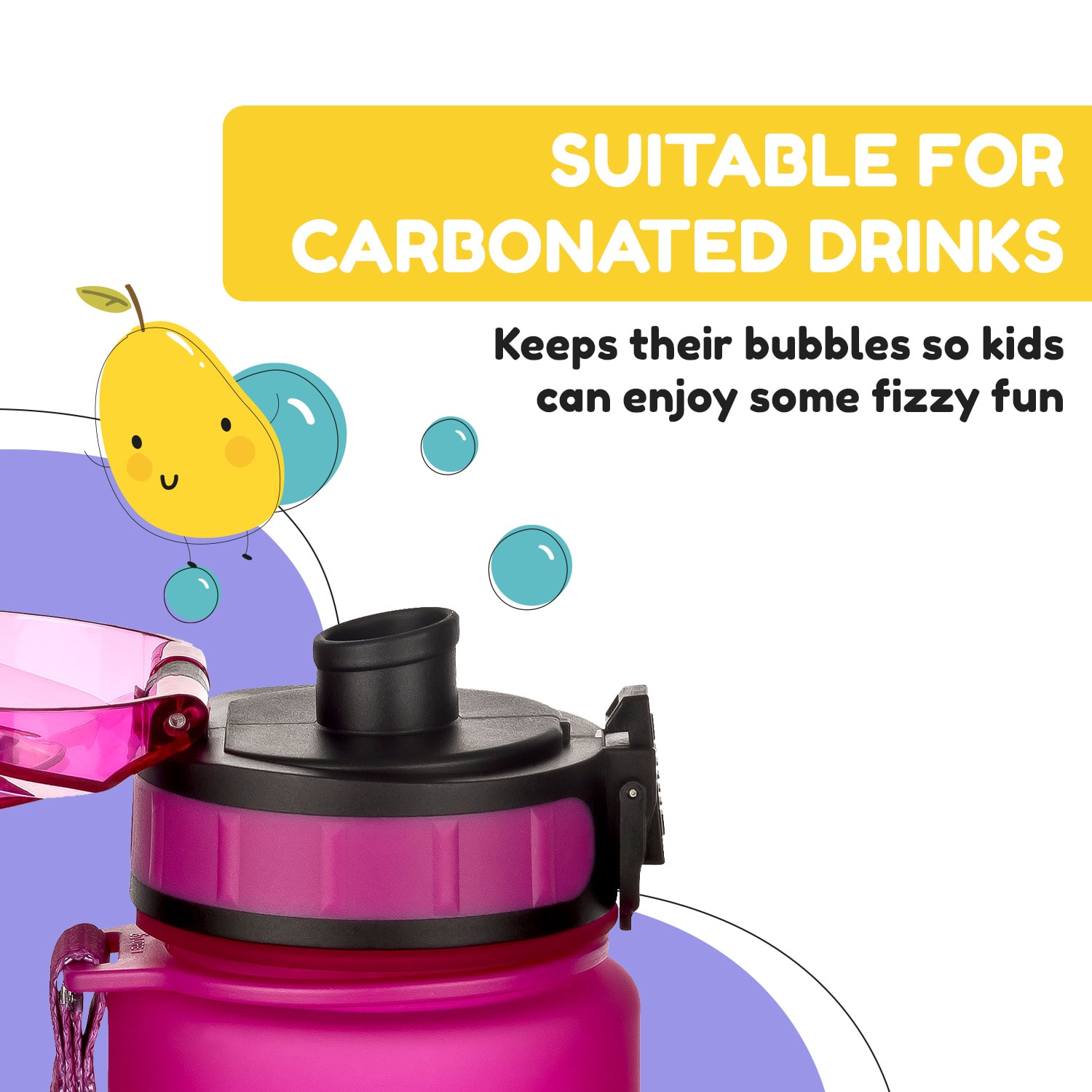 Klarstein Schmatzfatz, fľaša na pitie, športová fľaša, 500 ml, 24 cm, Tritan – Obrázok 5