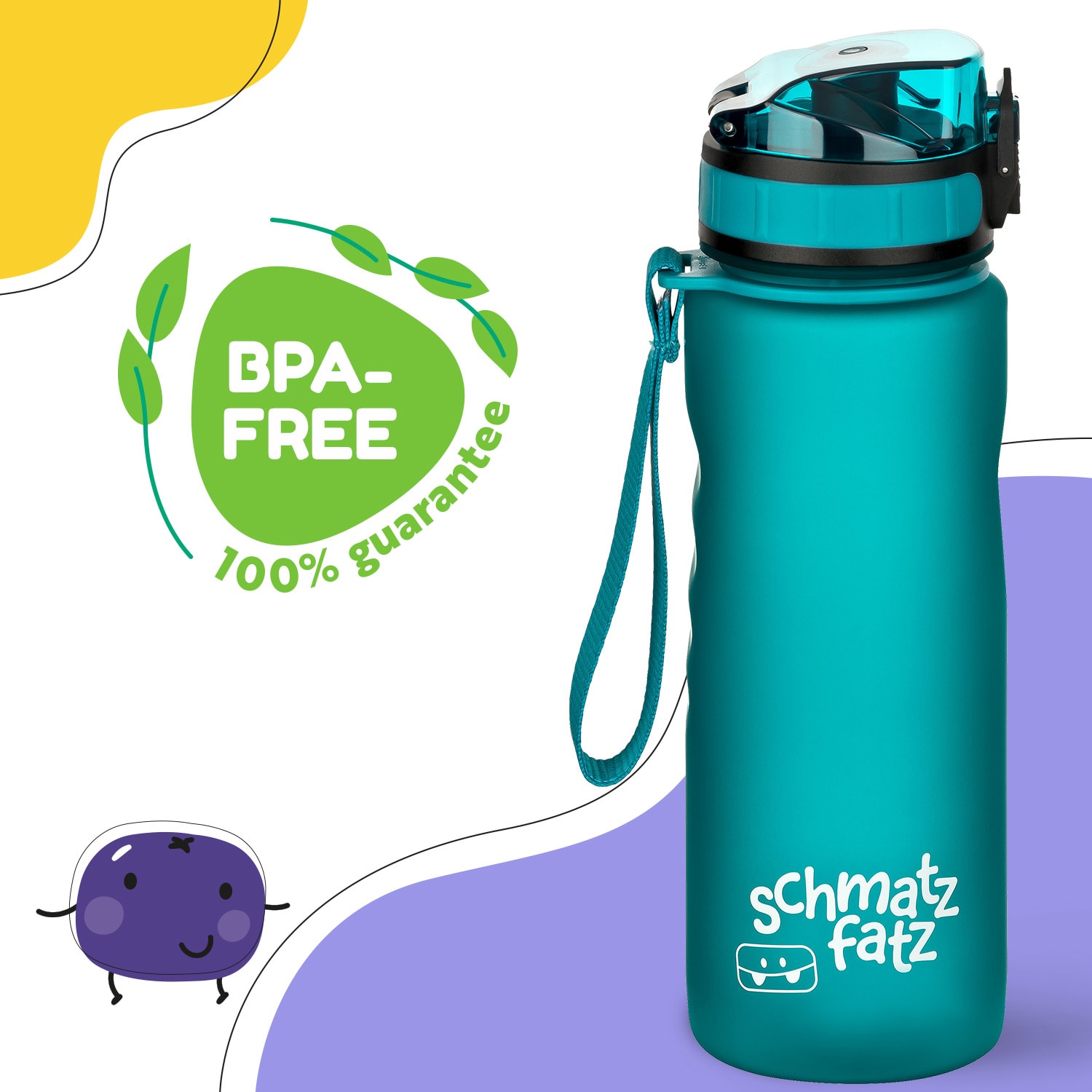 Klarstein Schmatzfatz, fľaša na pitie, športová fľaša, 500 ml, 24 cm, Tritan – Obrázok 2