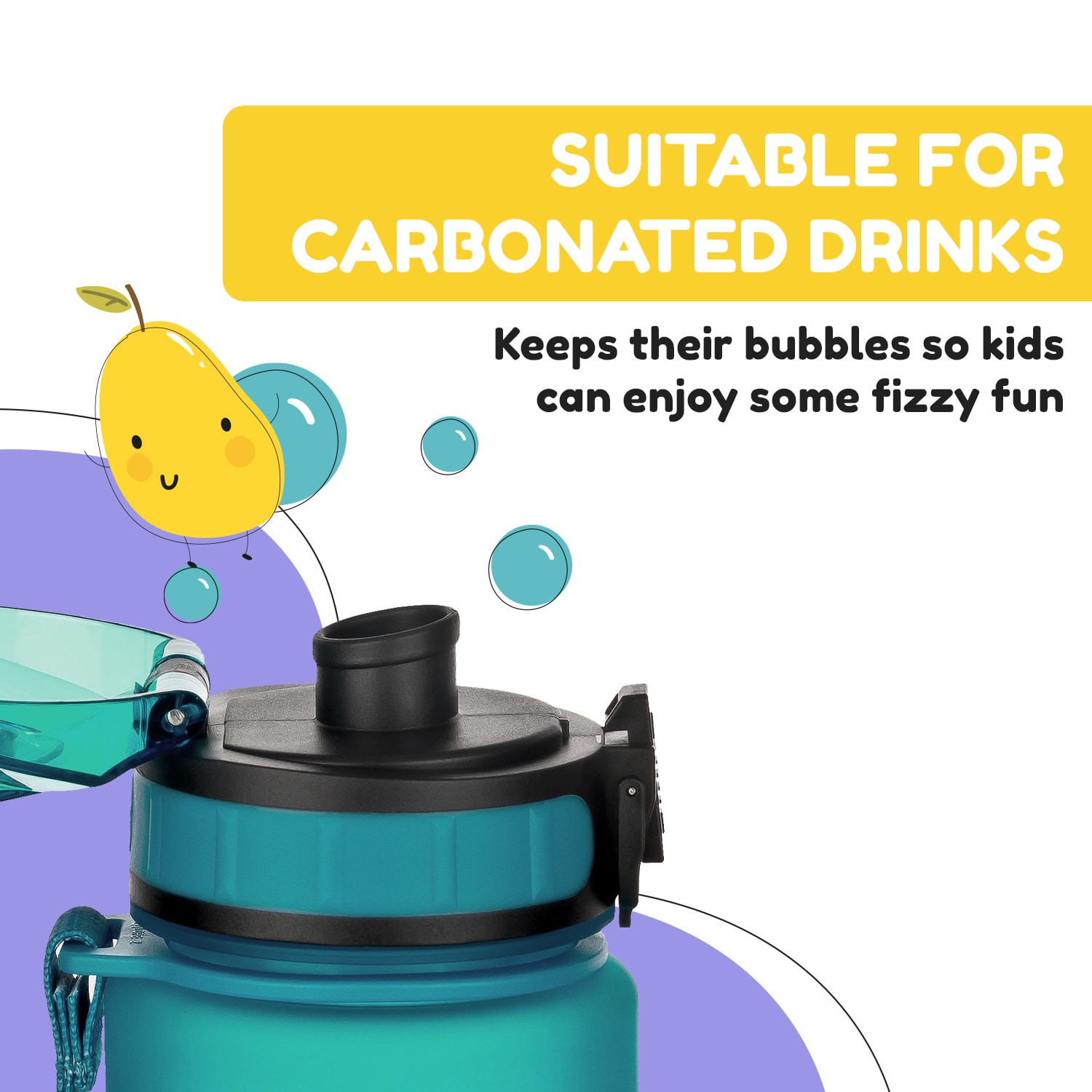 Klarstein Schmatzfatz, fľaša na pitie, športová fľaša, 500 ml, 24 cm, Tritan – Obrázok 5